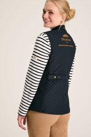 Joules Official Bramham Navy Blue Diamond Quilted Gilet - Image 2 of 7