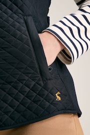 Joules Official Bramham Navy Blue Diamond Quilted Gilet - Image 6 of 7