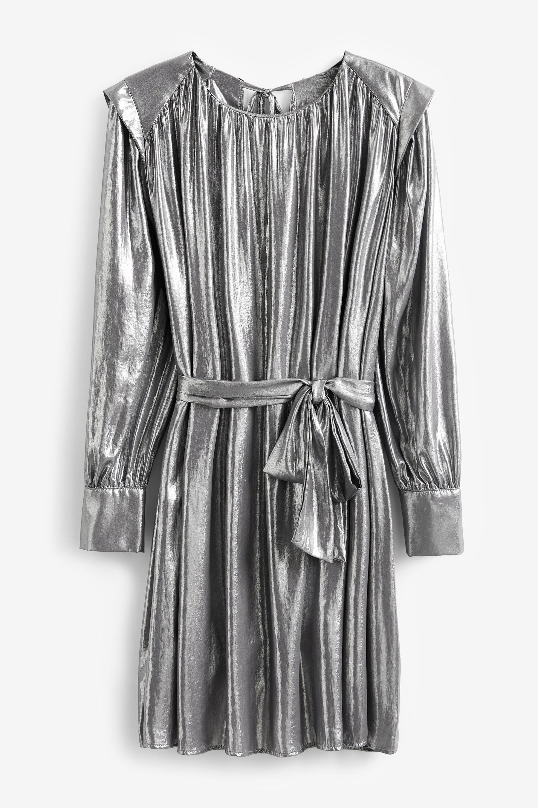 Flawless silver satin mini dress outlet