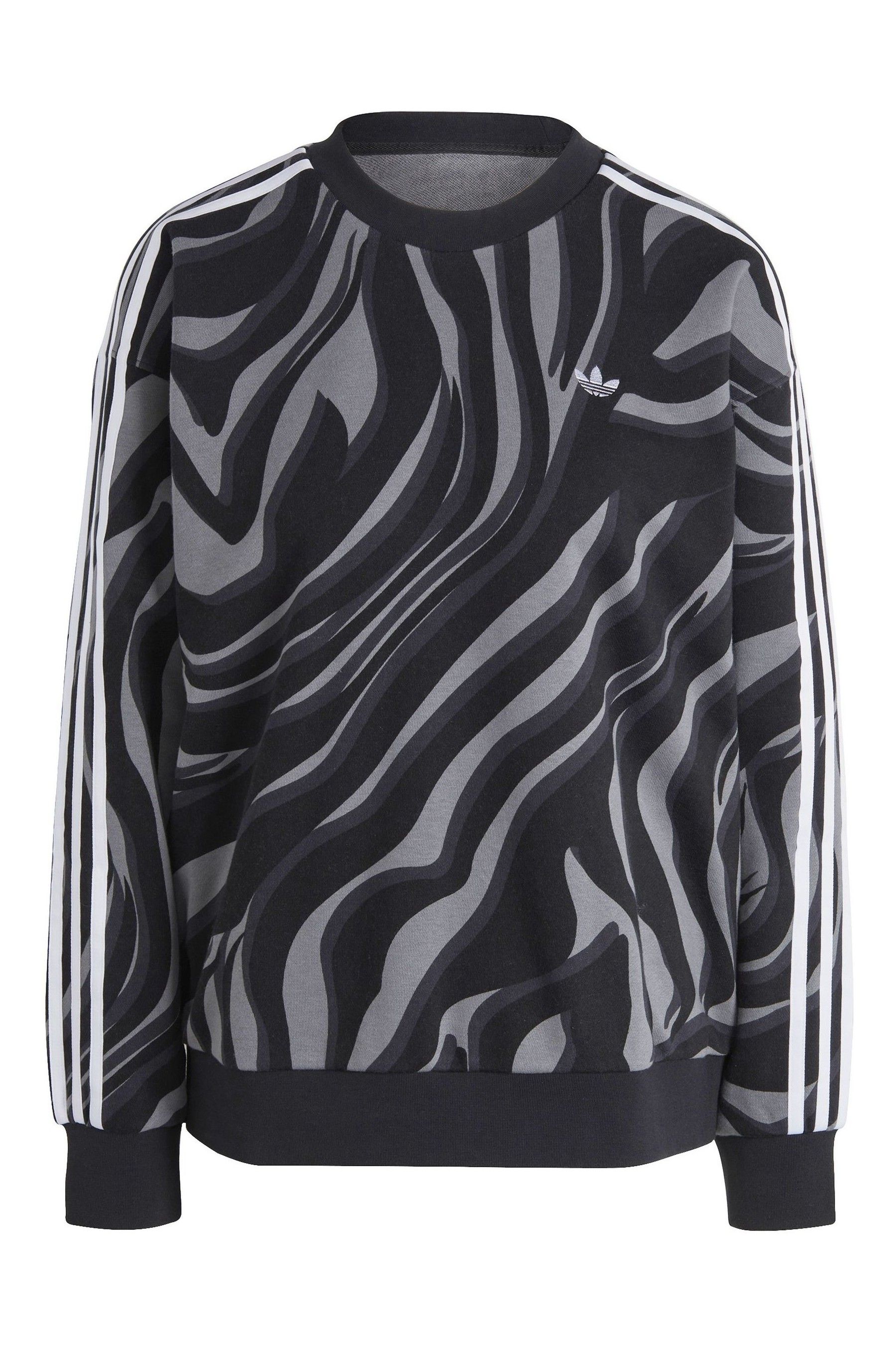 Buy adidas Originals Abstract Allover Animal Print Black Sweatshirt from Next Latvia