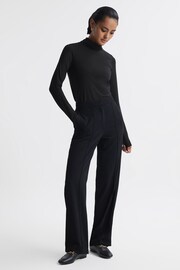 Reiss Black Piper Fitted Roll Neck T-Shirt - Image 5 of 5