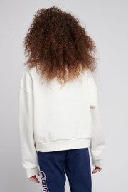 Jack Wills Cream Foil Print 1/4 Zip Sweatshirt - Image 2 of 6