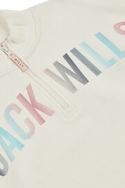 Jack Wills Cream Foil Print 1/4 Zip Sweatshirt - Image 6 of 6