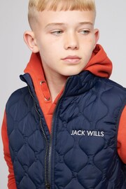 Jack Wills Navy Blue Font Puffer Gilet - Image 4 of 7