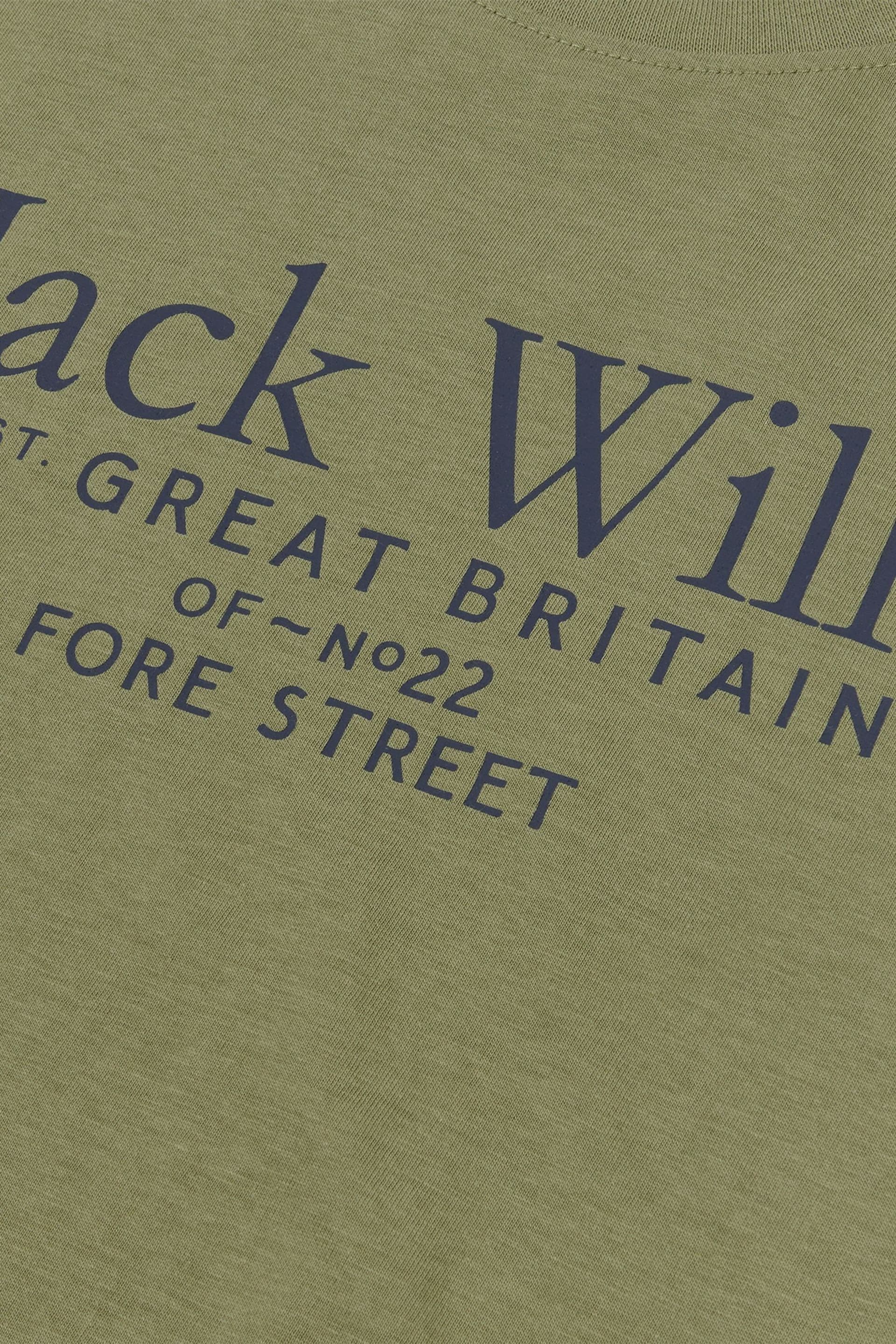 Jack Wills Khaki Green Script T-Shirt - Image 3 of 3