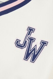 Jack Wills Oversized Cream V-Neck Varsity Sweatshirt - Image 8 of 8