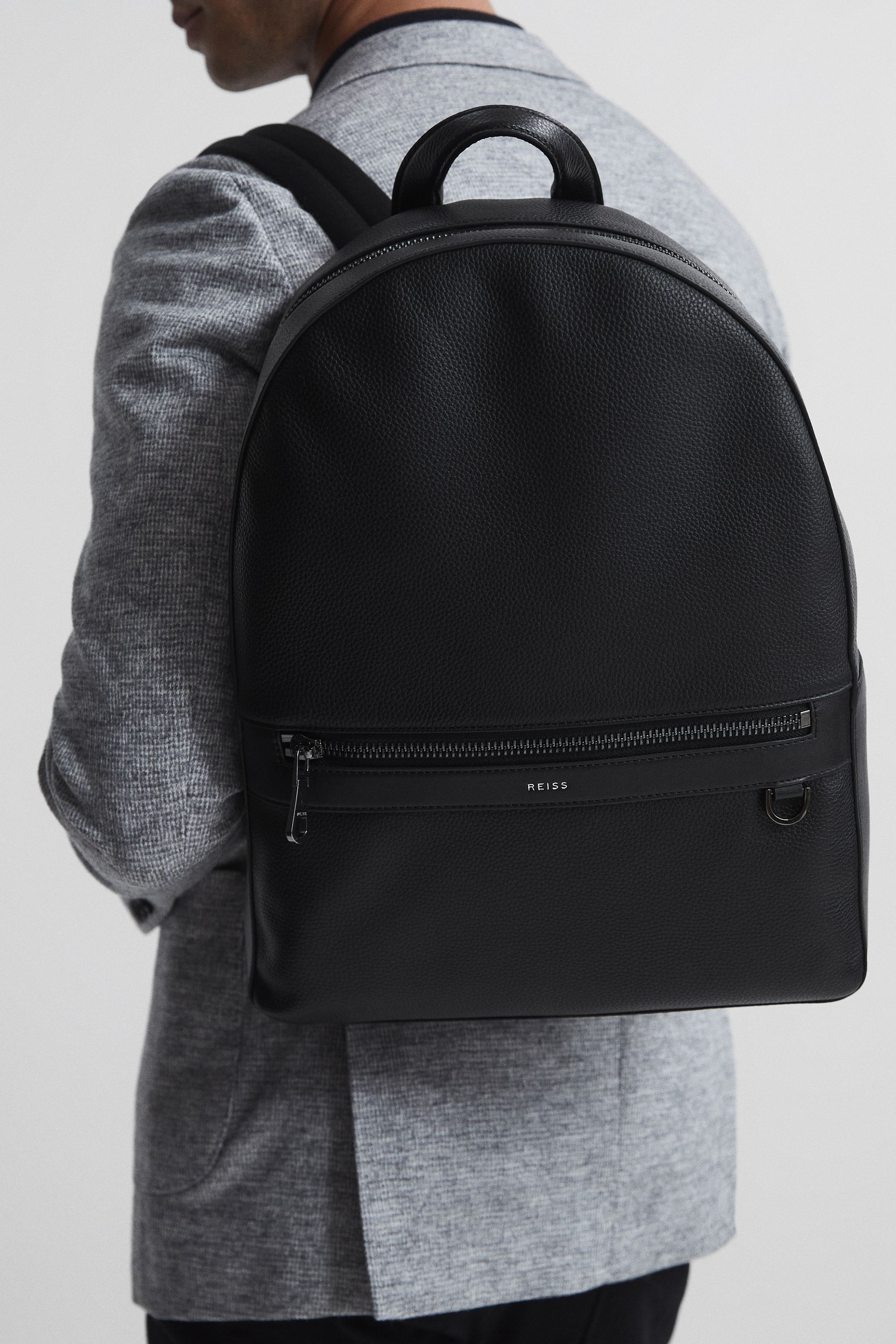 Reiss leather backpack store