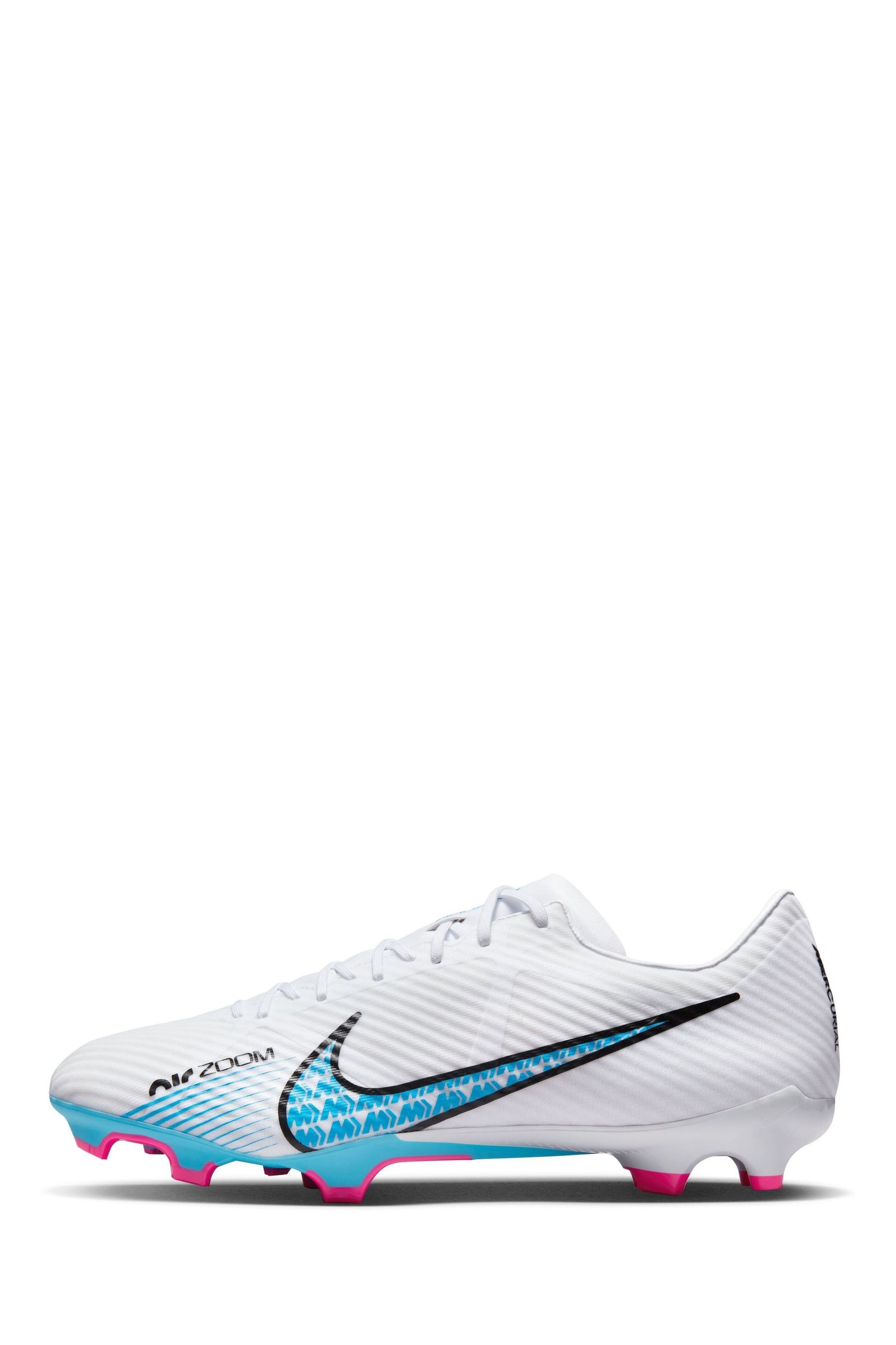 Buy Nike White Black Mercurial Zoom Vapor 15 Firm Ground Football Boots from Next Luxembourg