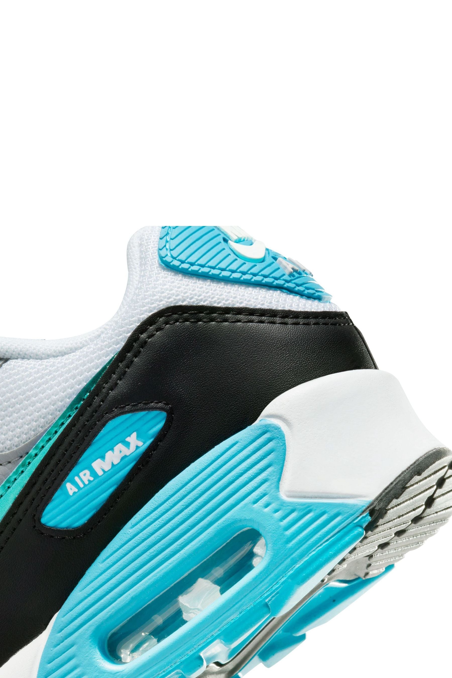 Buy Nike White Aqua Blue Air Max 90 Youth Trainers from Next Luxembourg