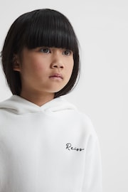 Reiss Ecru Connor Junior Embroidered Jersey Hoodie - Image 10 of 11