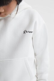 Reiss Ecru Connor Junior Embroidered Jersey Hoodie - Image 7 of 11
