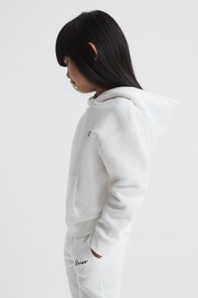 Reiss Ecru Connor Junior Embroidered Jersey Hoodie - Image 8 of 11