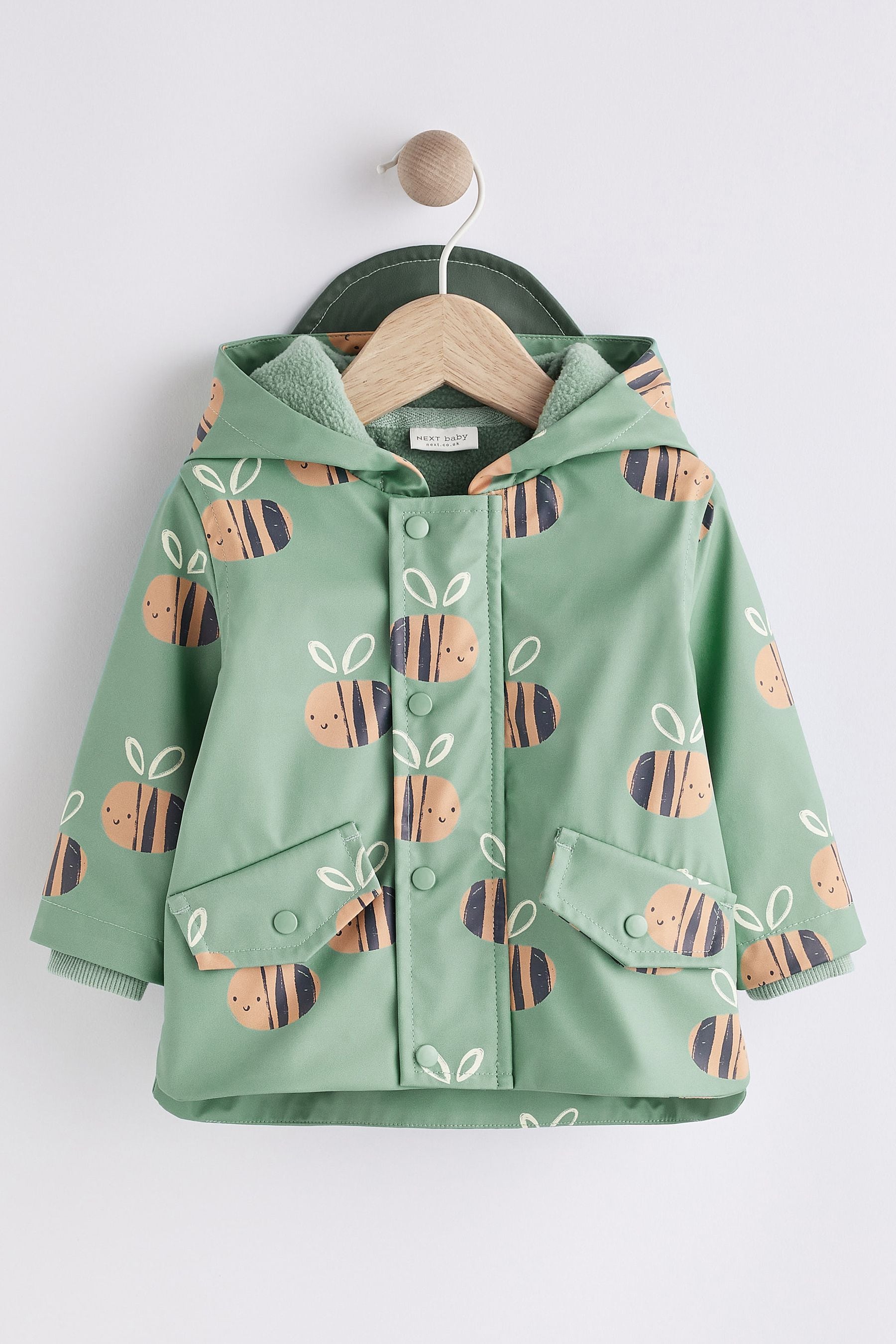 Buy Sage Green Bee Baby Rubberised Coat from Next Luxembourg