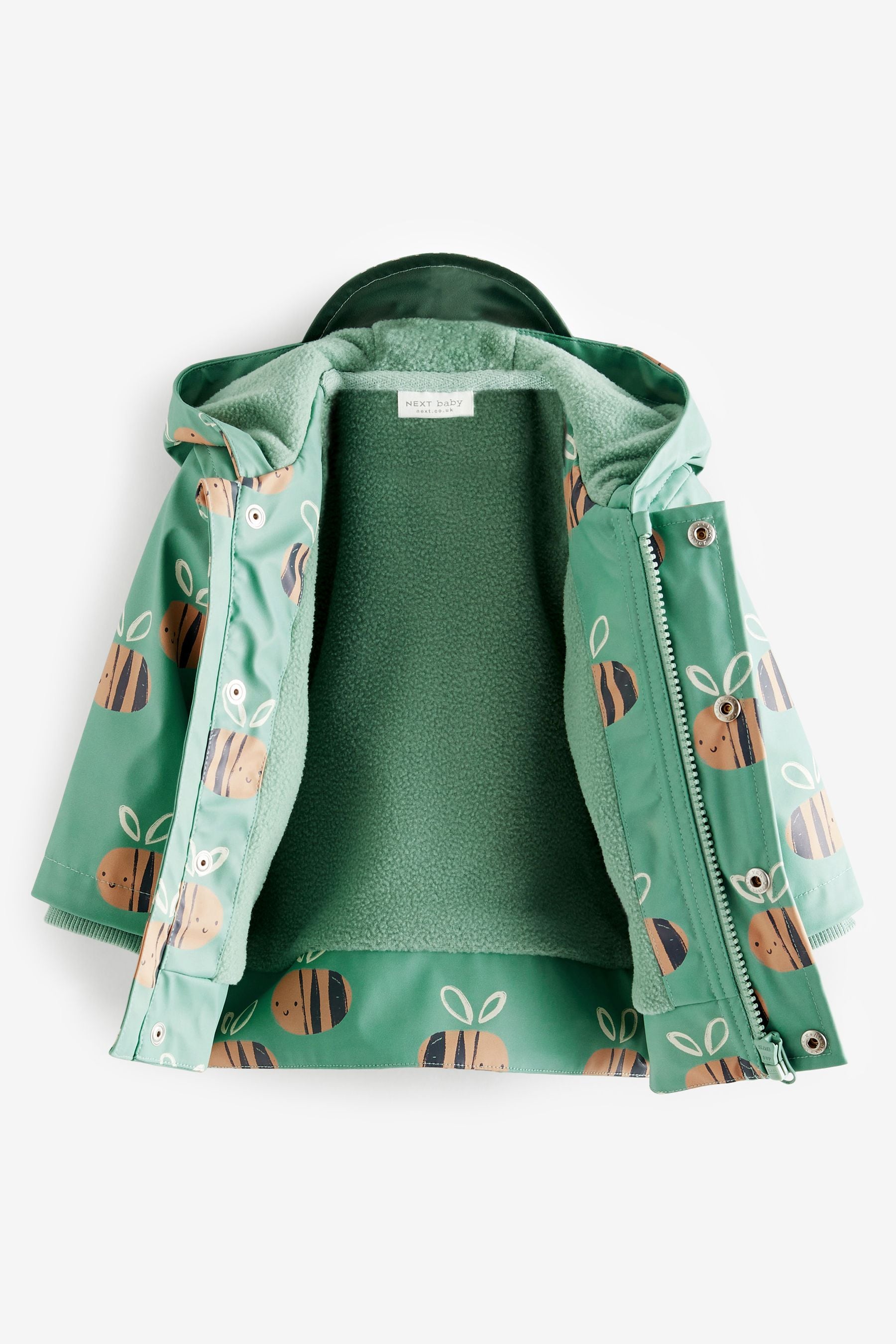 Buy Sage Green Bee Baby Rubberised Coat from Next Luxembourg