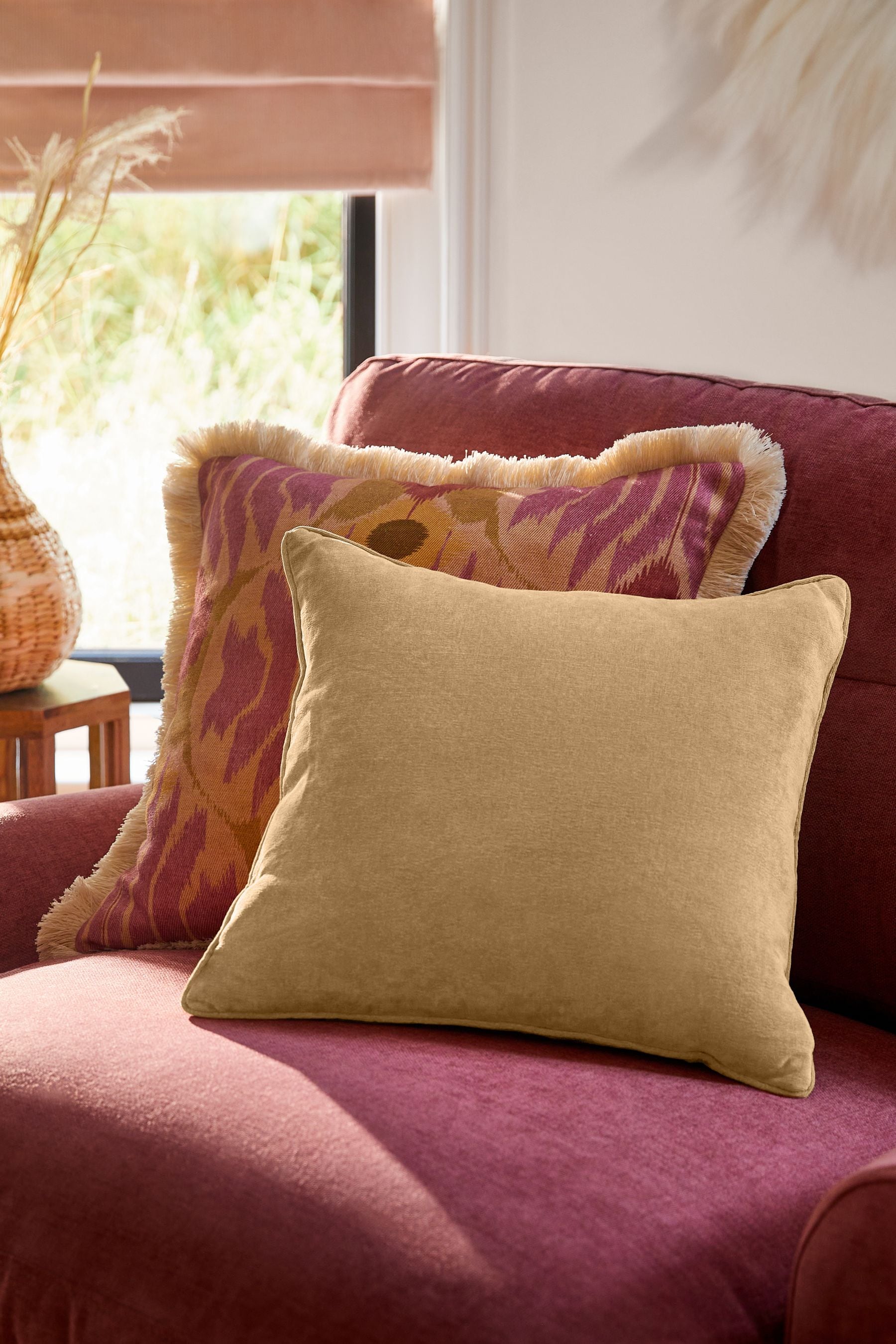 Buy Gold 45 x 45cm Soft Velour Cushion from the Next UK online shop