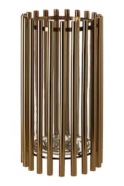 Fifty Five South Gold Martina Hurricane Steel/Glass Candle Holder - Image 3 of 4