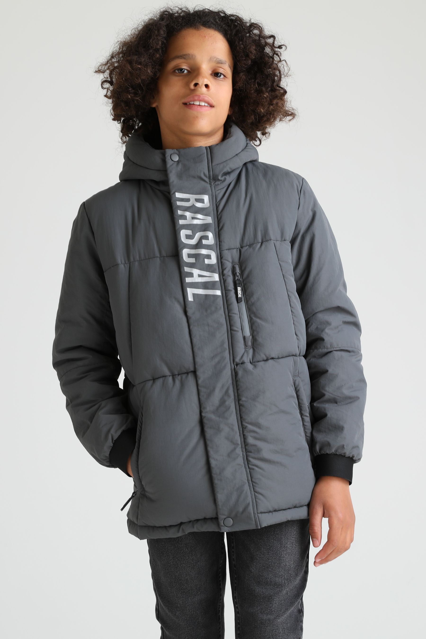 Boys grey padded jacket top