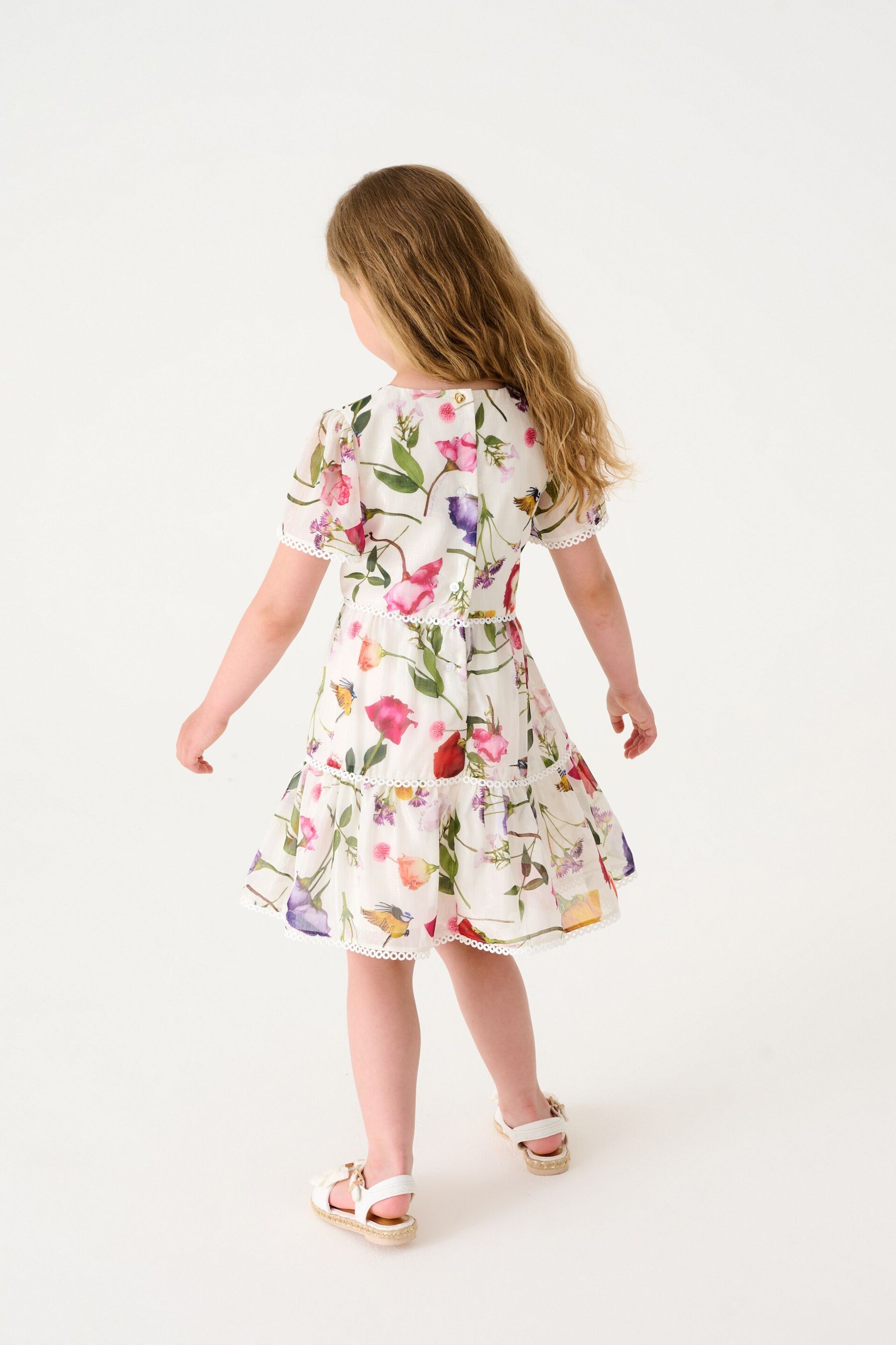 Baker by Ted Baker (0-13yrs) Floral White Dress - Image 3 of 9