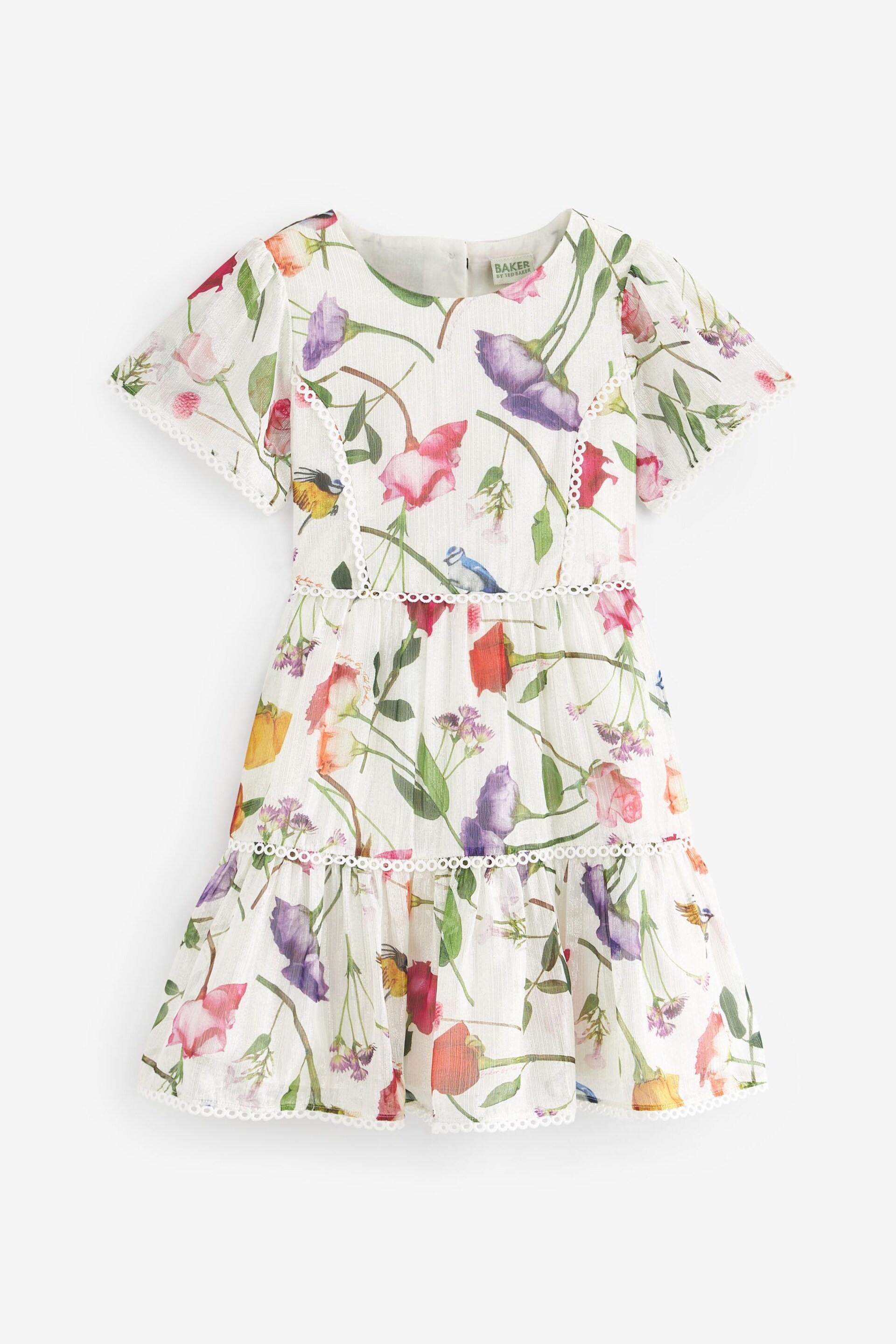 Baker by Ted Baker (0-13yrs) Floral White Dress - Image 5 of 9