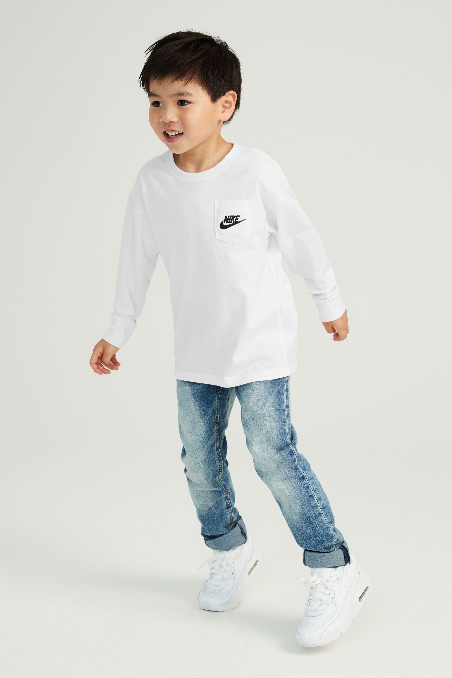 Nike white long sleeve t shirt cheap
