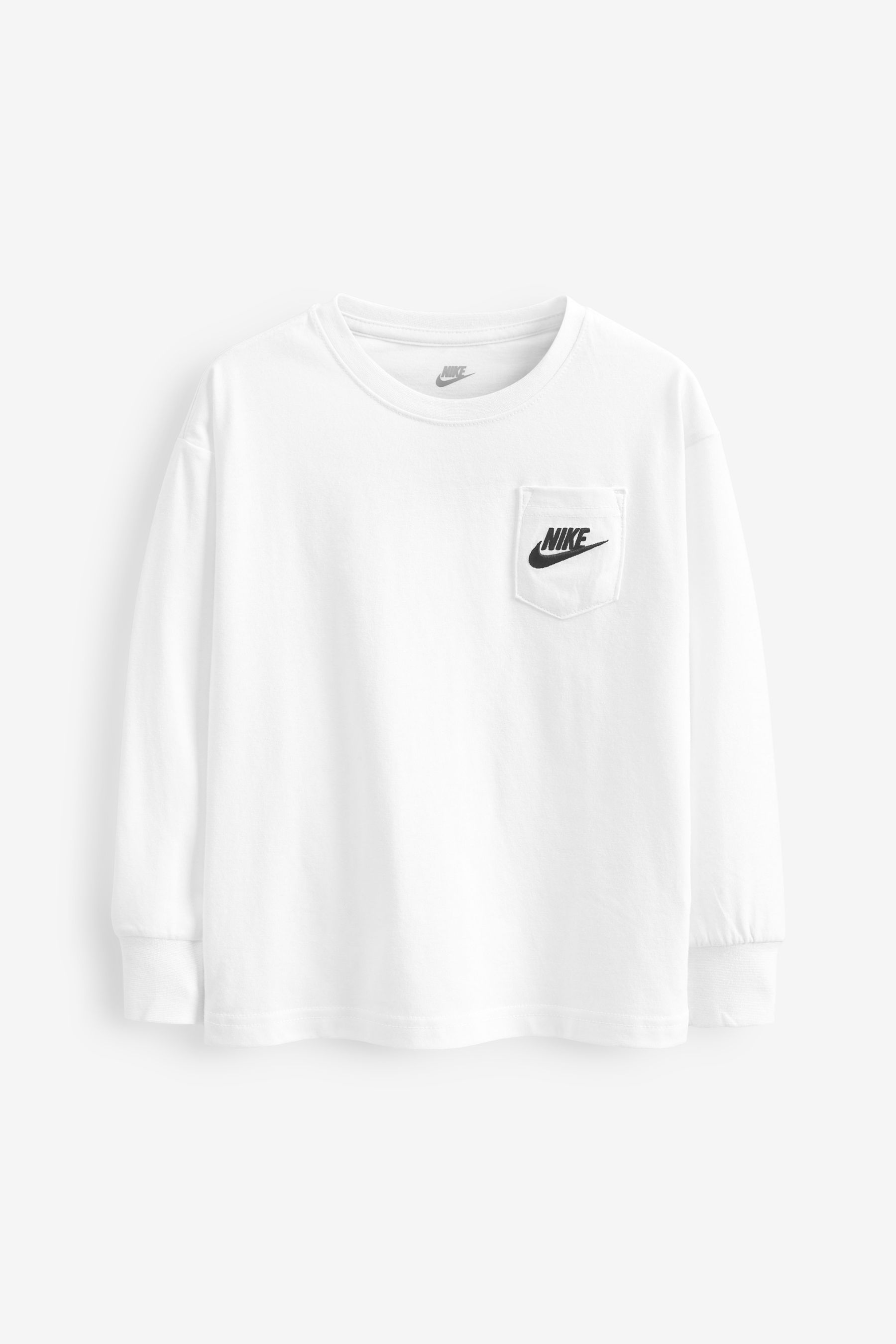 Buy Nike White Little Kids Relaxed Long Sleeve T Shirt from Next Luxembourg