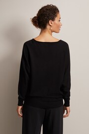 Phase Eight Black Senita Fine Knit V-Neck Jumper - Image 2 of 6