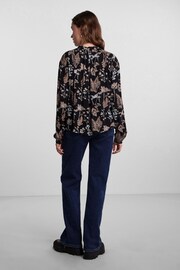 PIECES Black Printed Long Sleeve Blouse - Image 2 of 5