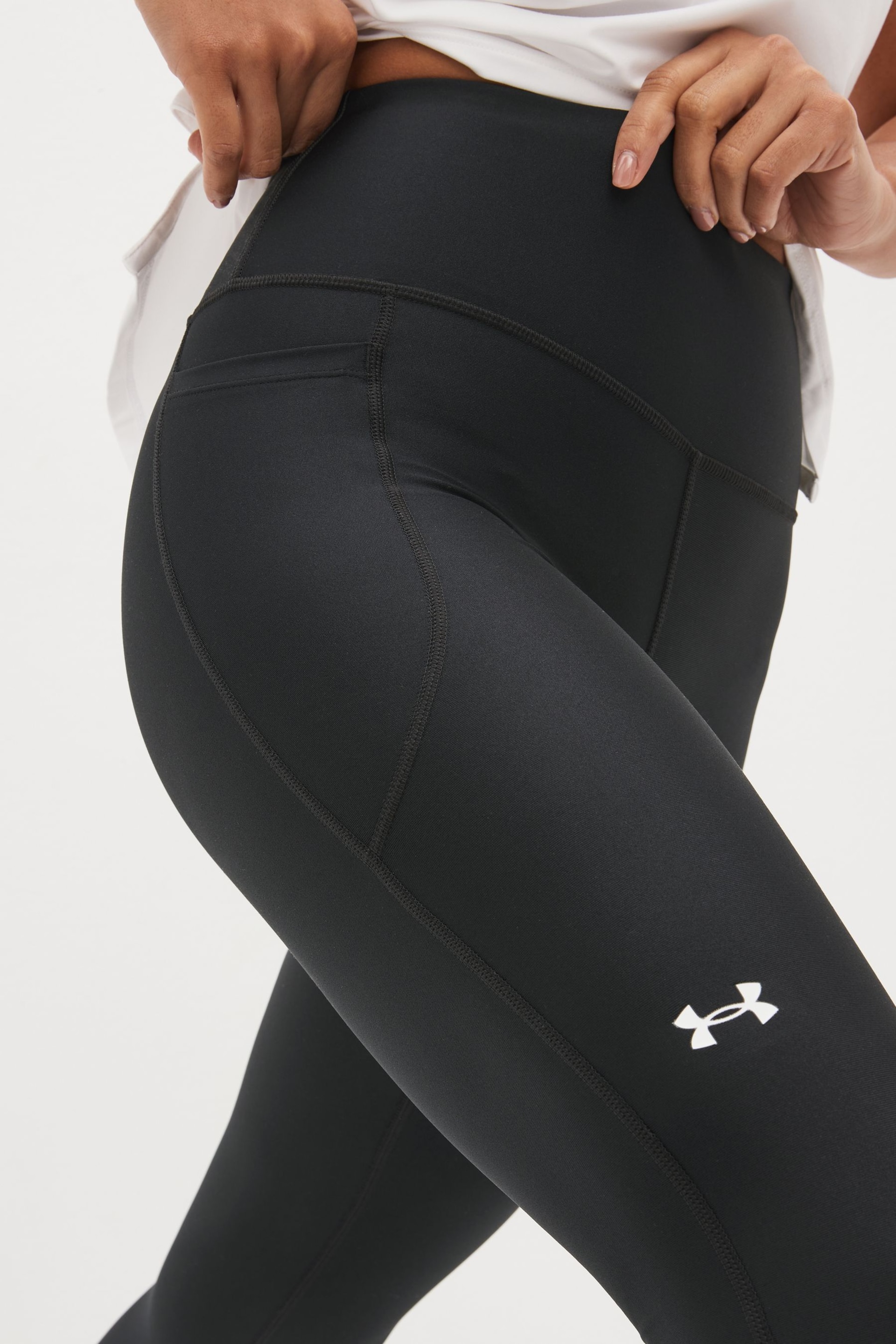 Under Armour Black No Slip Waistband Full Length Leggings - Image 2 of 10