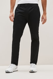 Black Slim Shower Resistant Golf Stretch Chino Trousers - Image 1 of 7