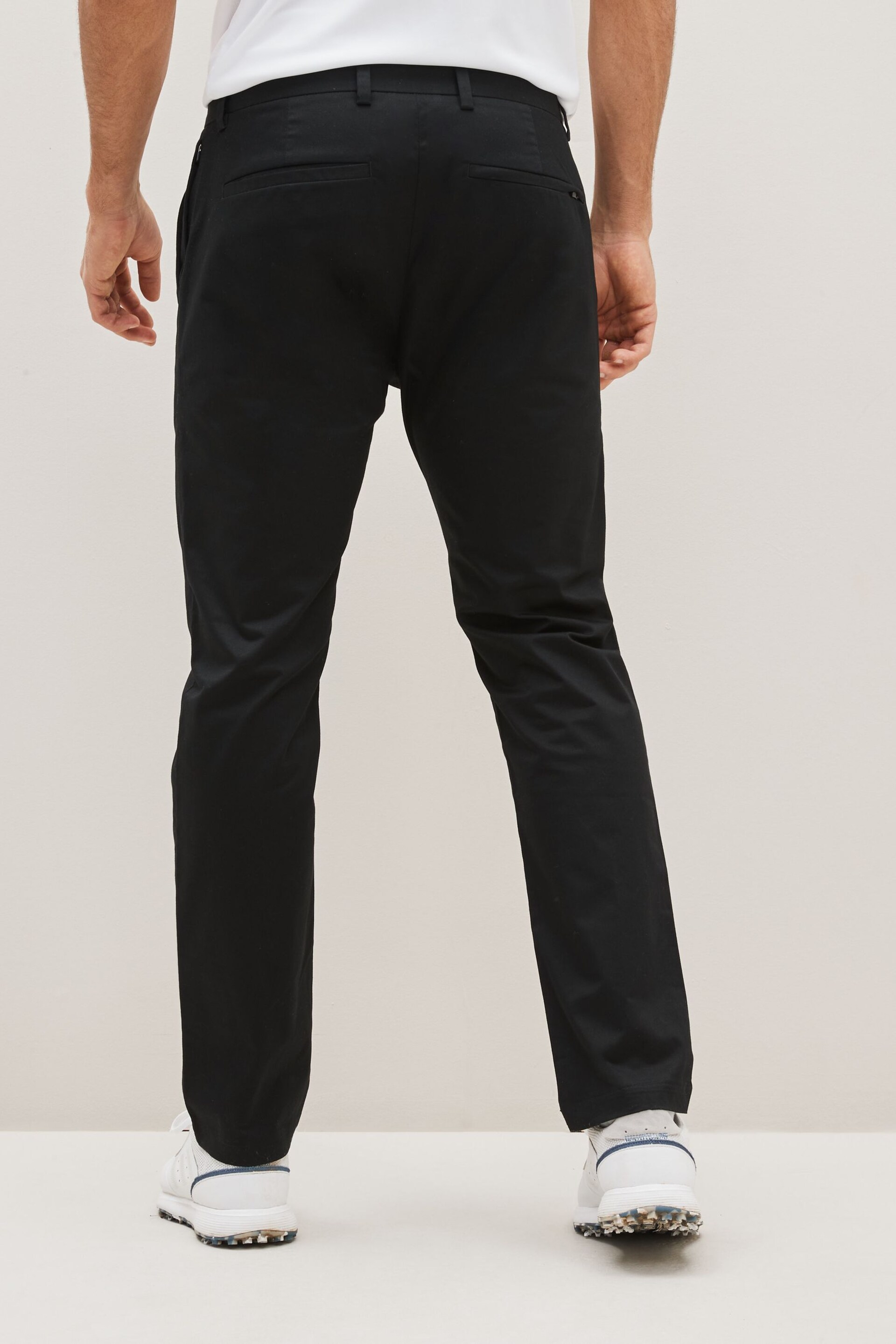 Black Slim Shower Resistant Golf Stretch Chino Trousers - Image 3 of 7