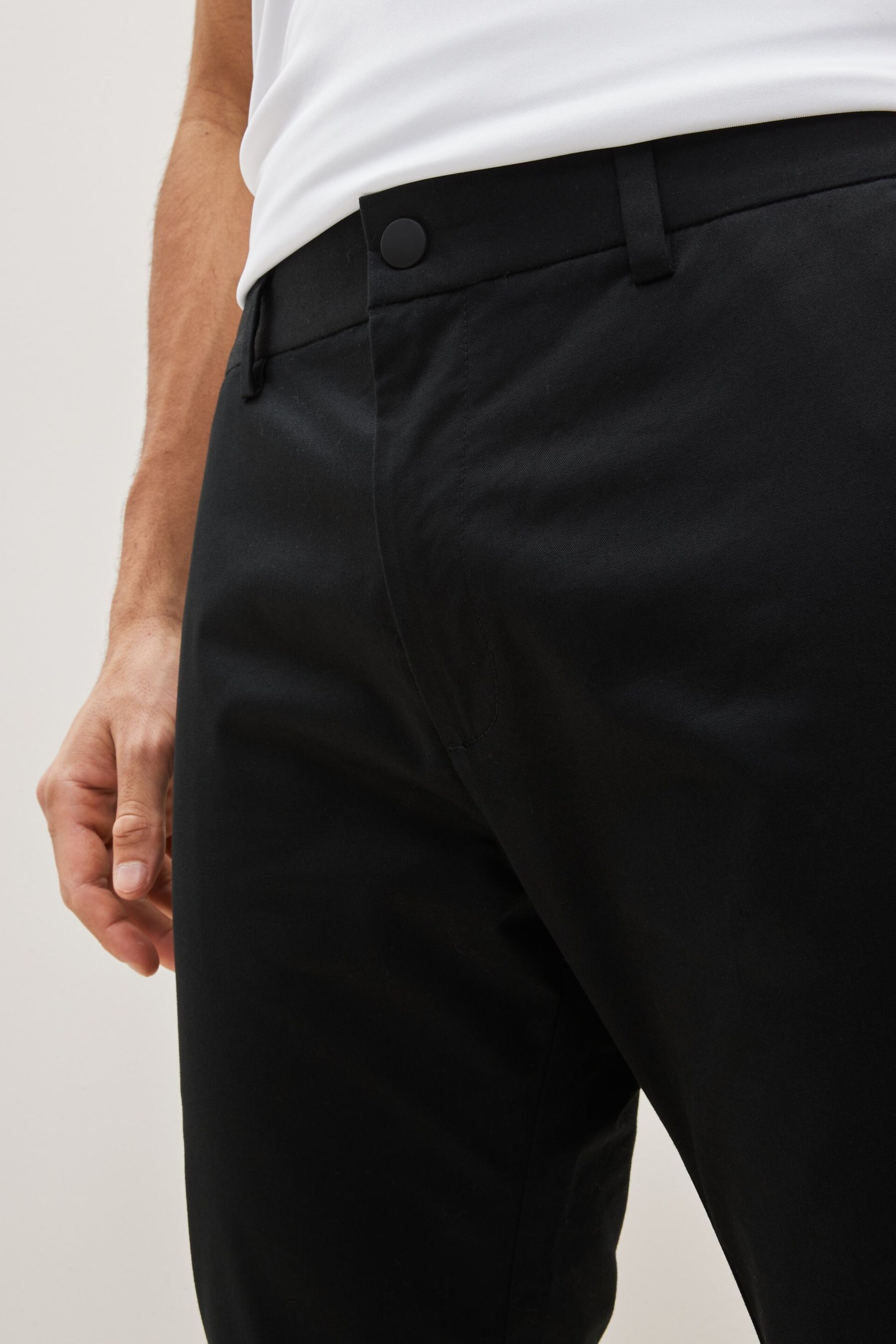 Black Slim Shower Resistant Golf Stretch Chino Trousers - Image 5 of 7