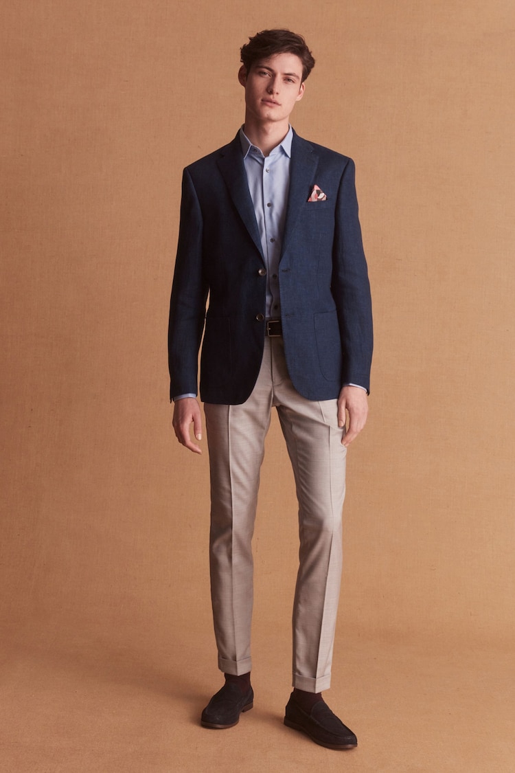 Navy Blue Signature Leomaster Linen Blazer - Image 2 of 14