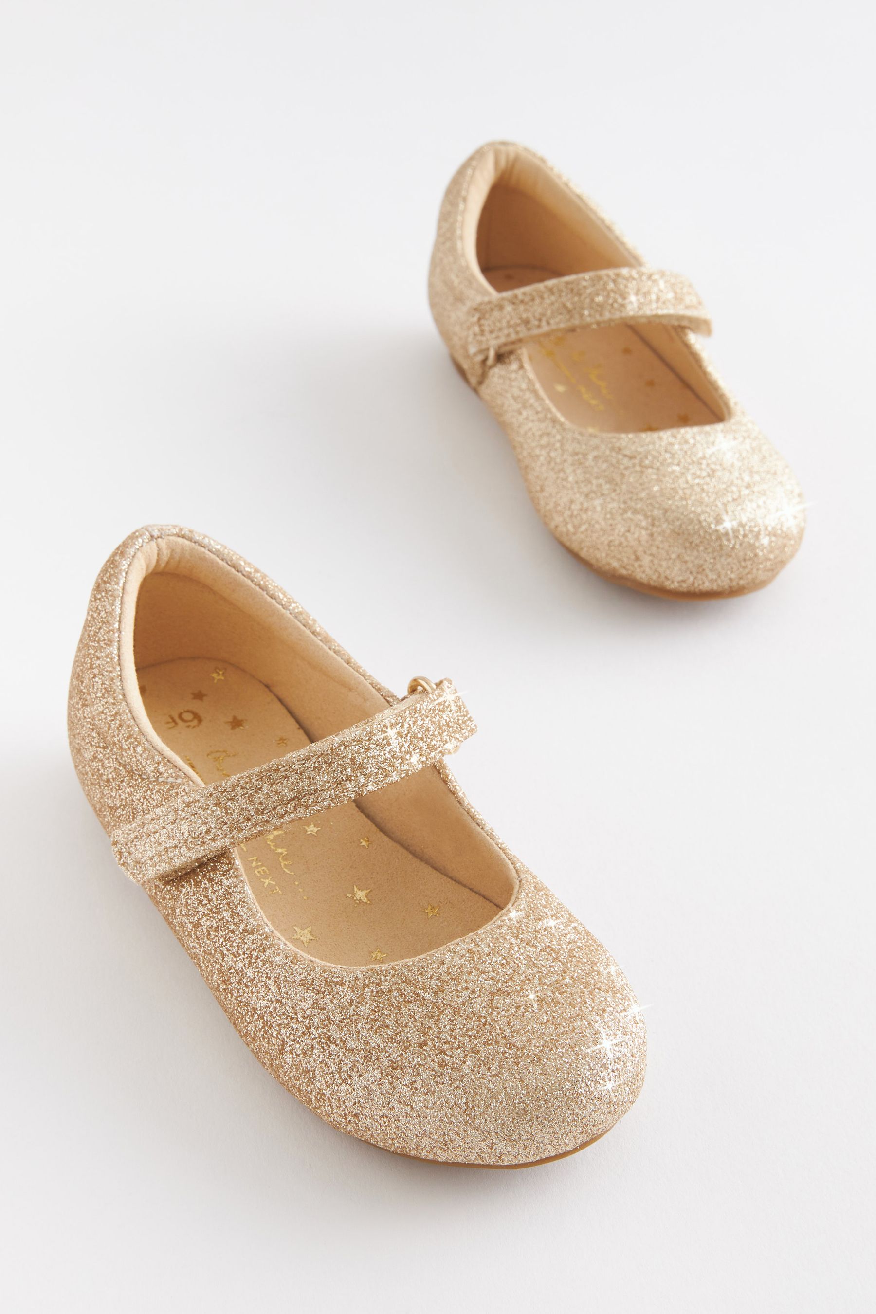 Buy Gold Glitter Standard Fit F Mary Jane Shoes from Next Luxembourg