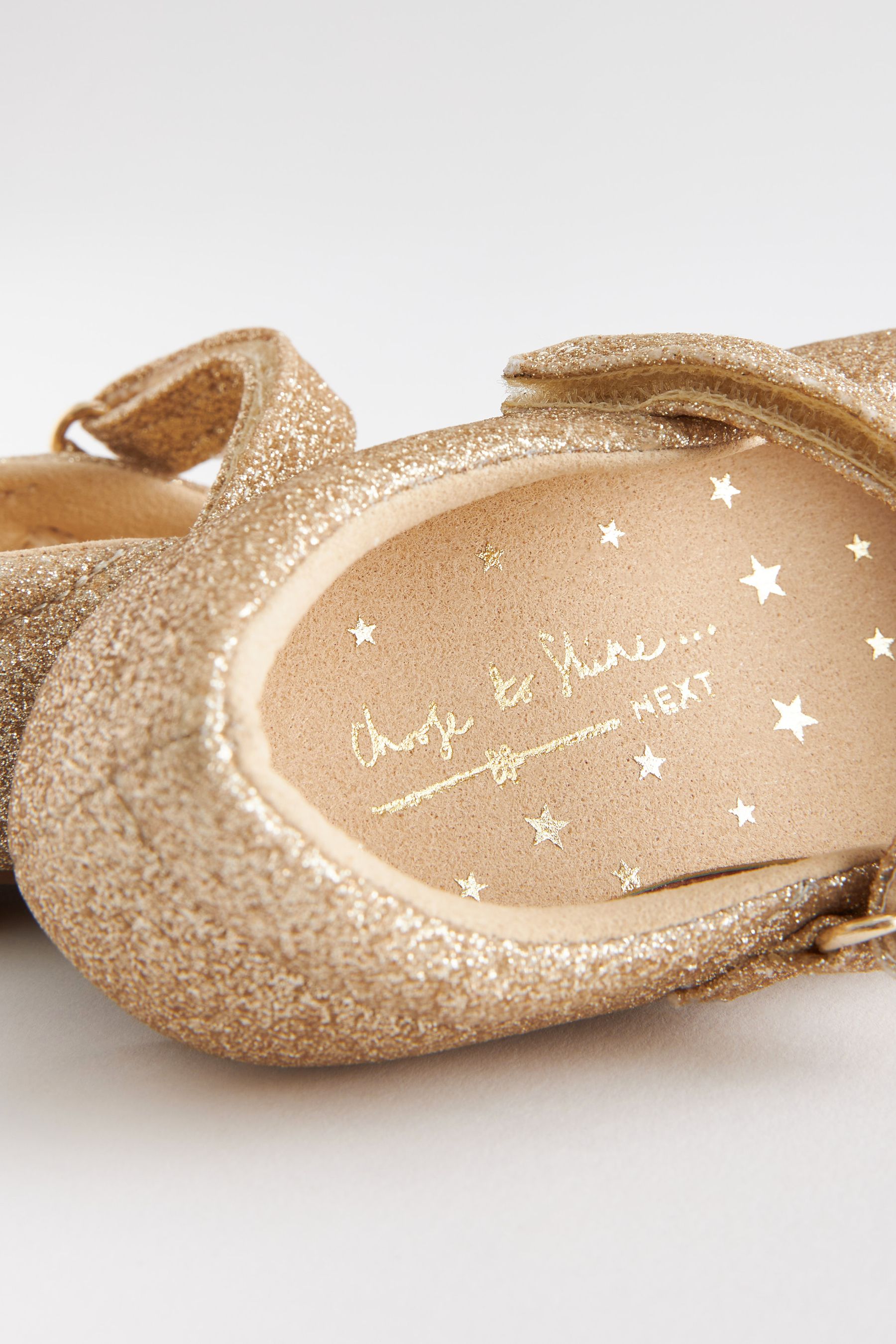 Buy Gold Glitter Standard Fit F Mary Jane Shoes from Next Luxembourg