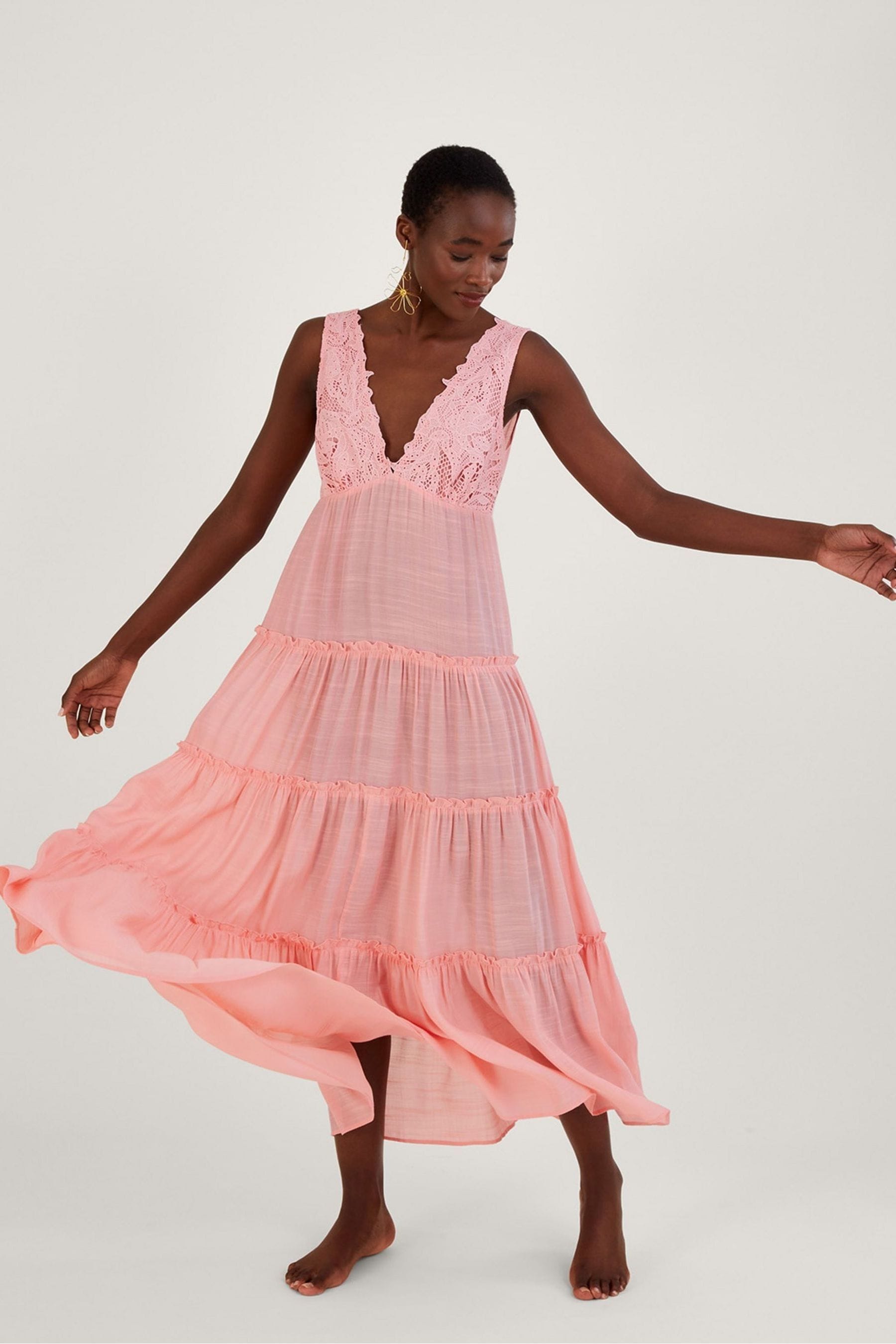 Lace beach maxi dress sales