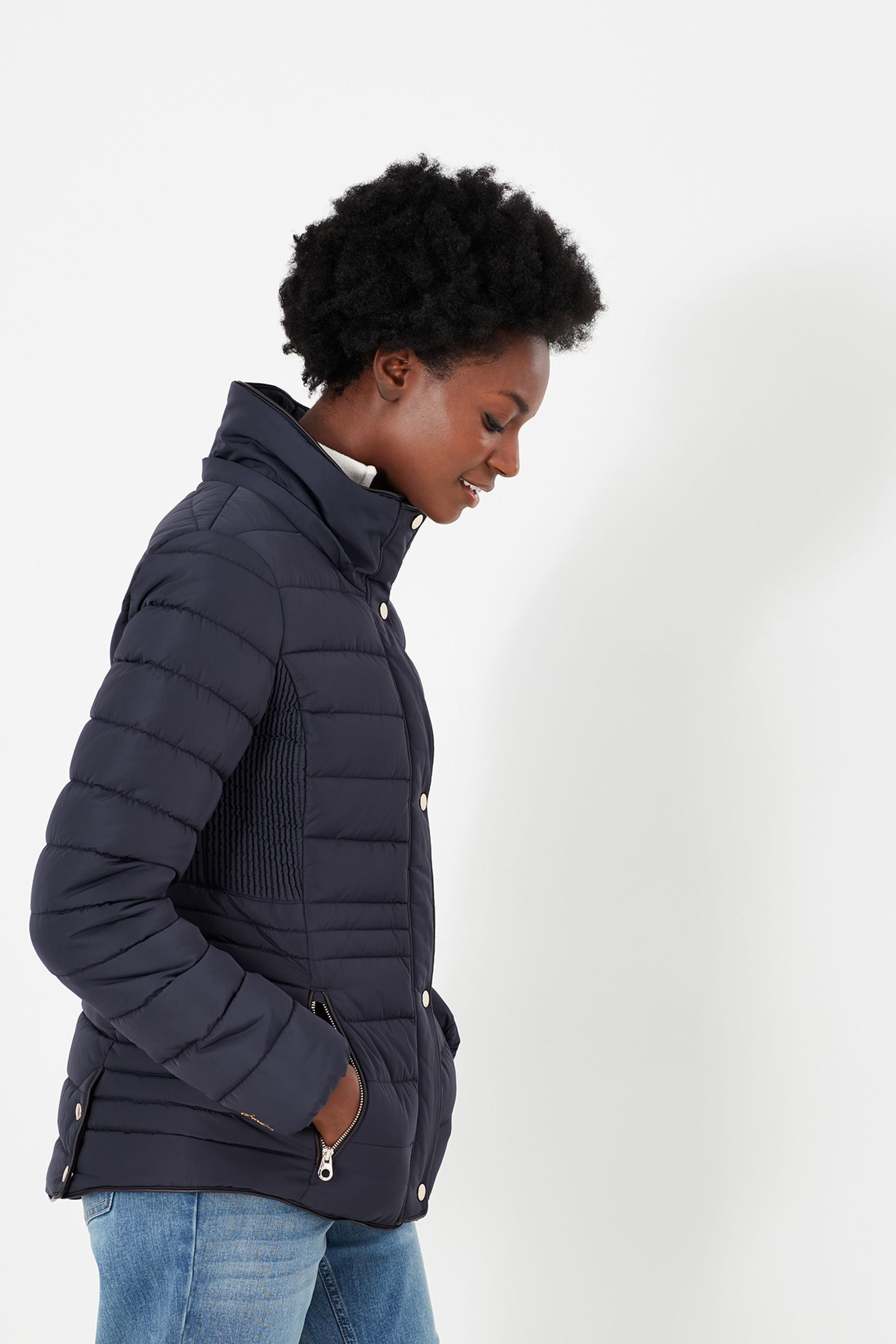 Buy Joules Blue Gosway Fur Trim Padded Coat from Next Germany