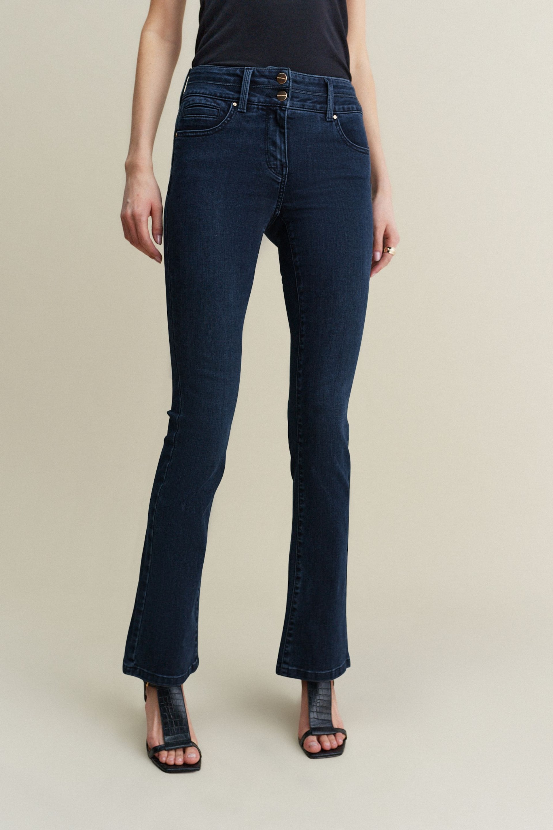 Inky Blue Denim Slim Lift And Shape Bootcut Jeans - Image 4 of 7