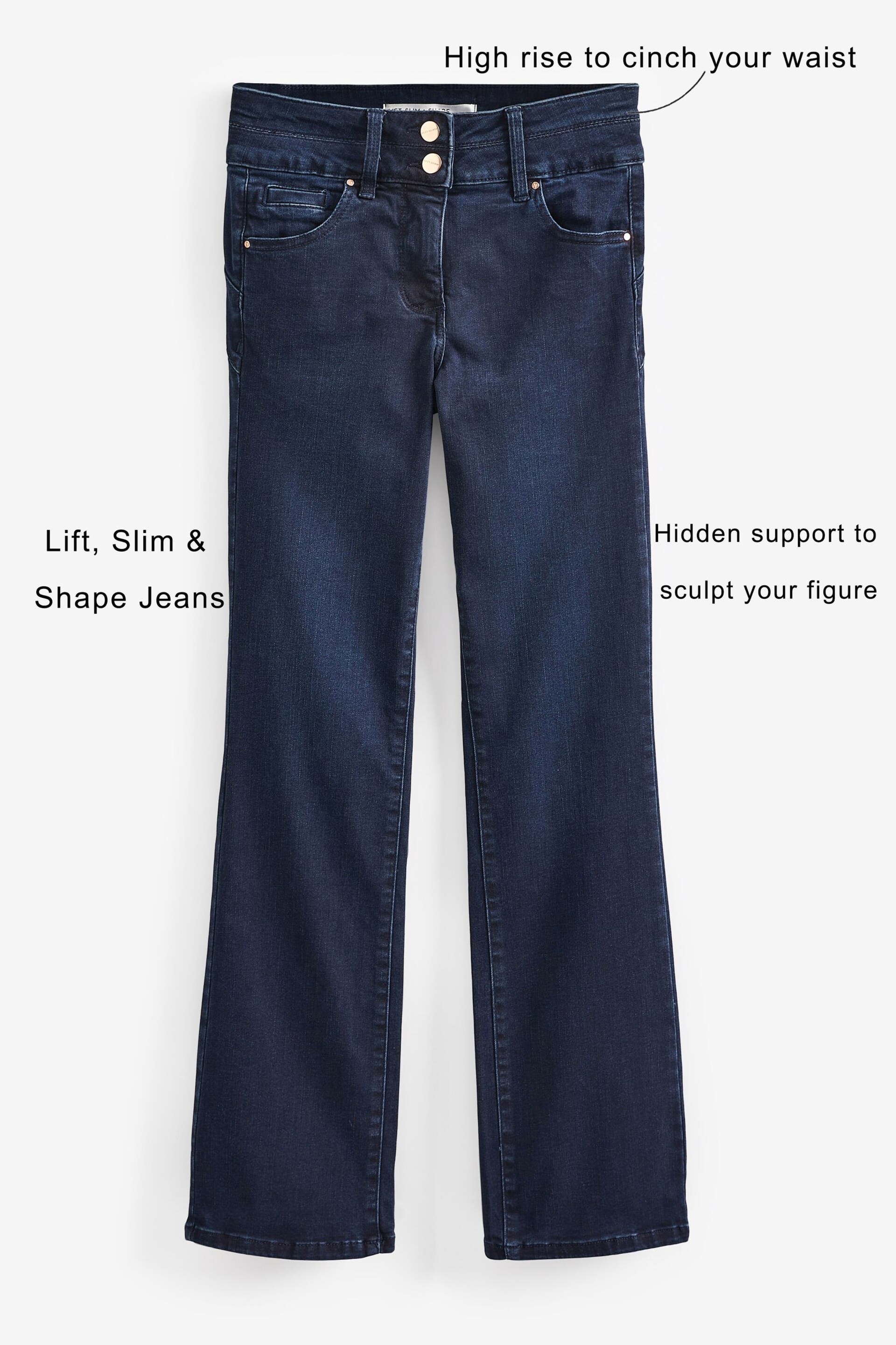 Inky Blue Denim Slim Lift And Shape Bootcut Jeans - Image 6 of 7