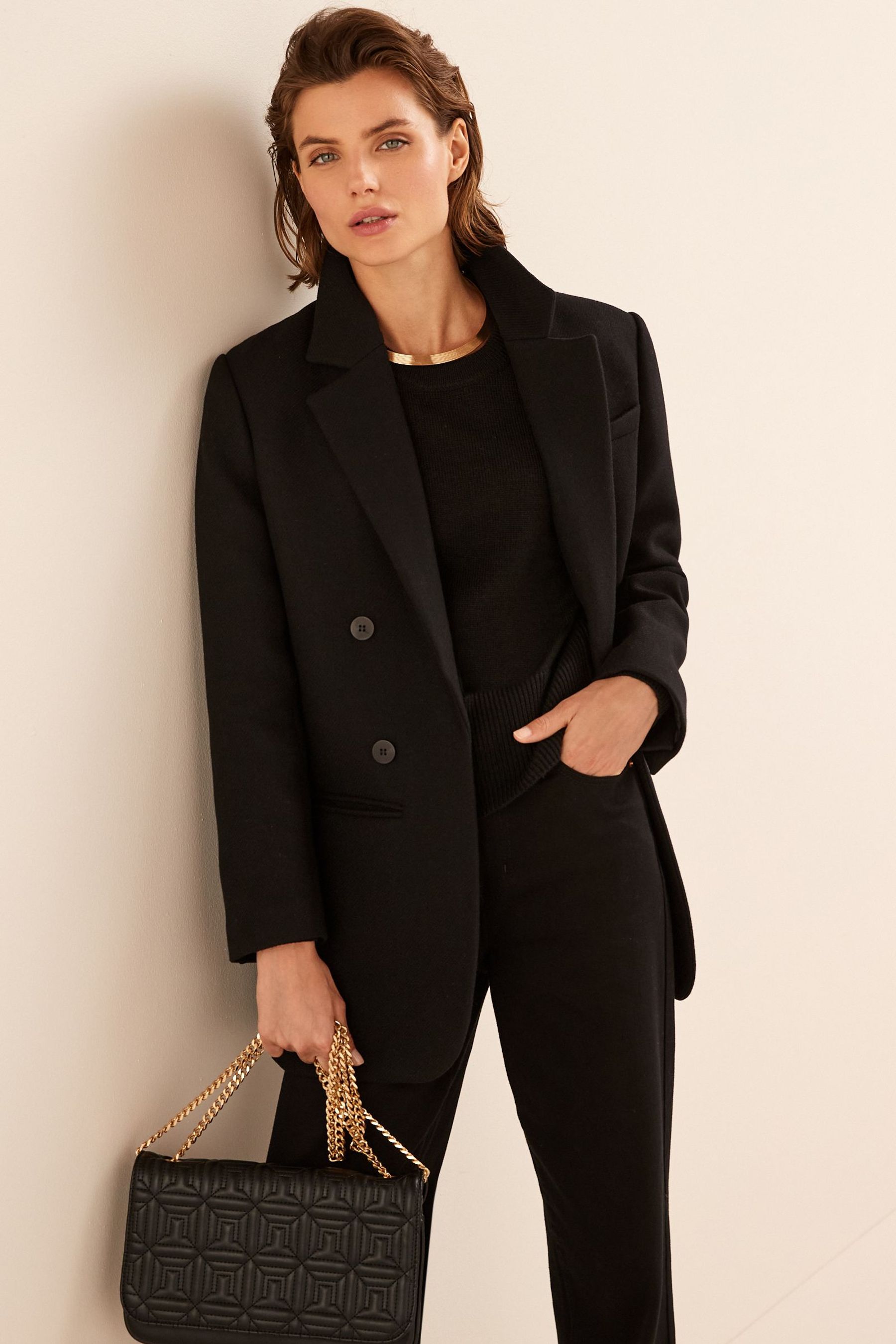 Buy Black Nova Fides Wool Blend Premium Blazer Coat from Next Luxembourg