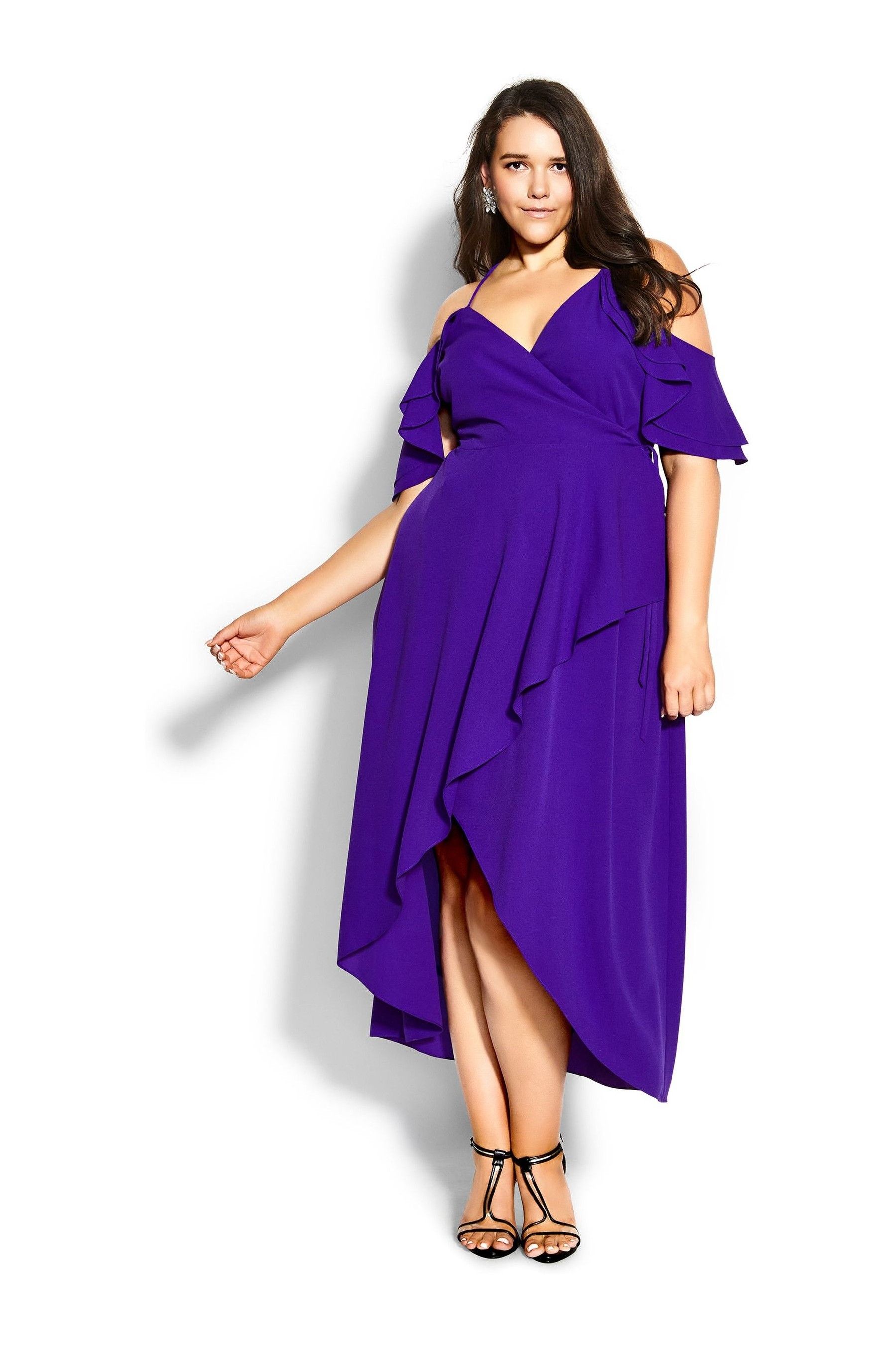 Buy City Chic Purple Elegant Maxi Dress from Next Luxembourg