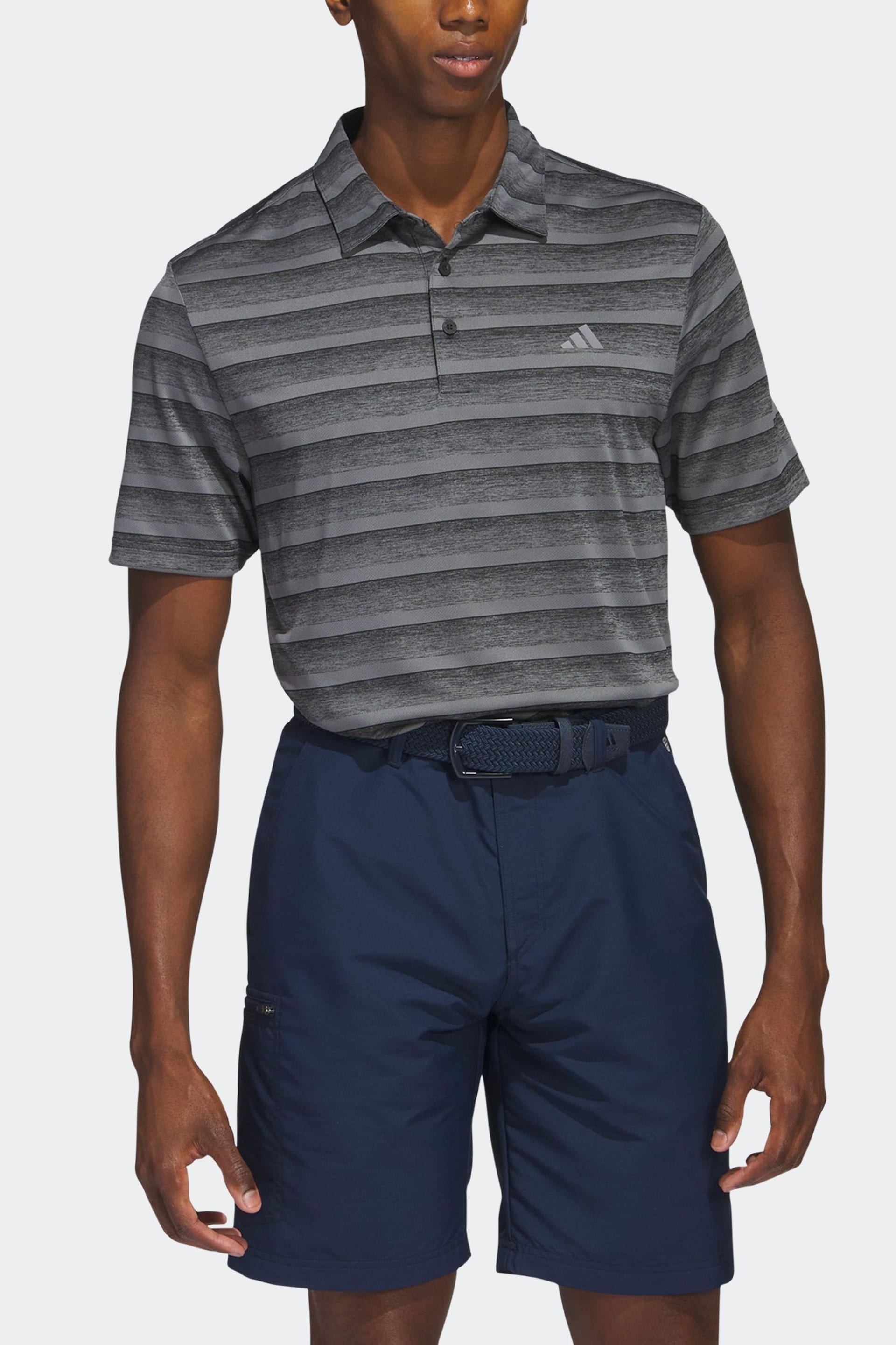 adidas Golf Two Colour Striped Polo Shirt - Image 1 of 5