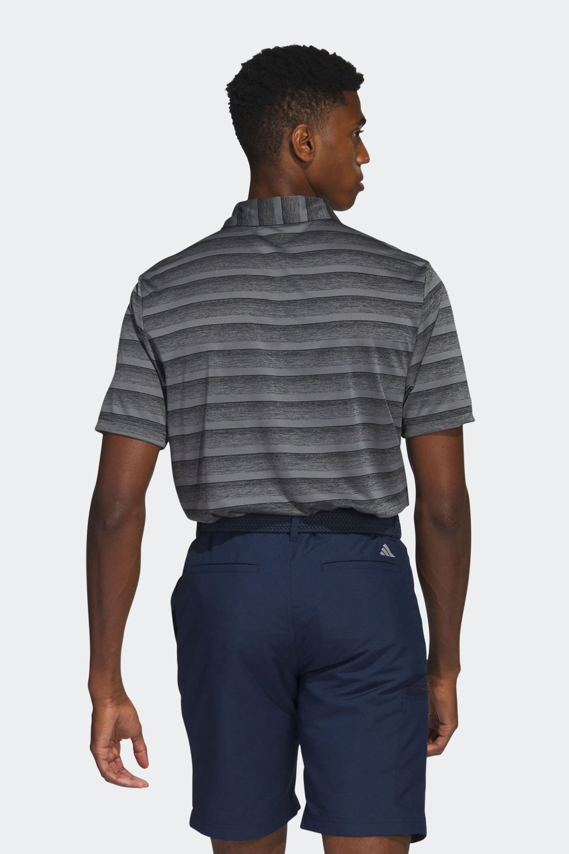 adidas Golf Two Colour Striped Polo Shirt - Image 2 of 5