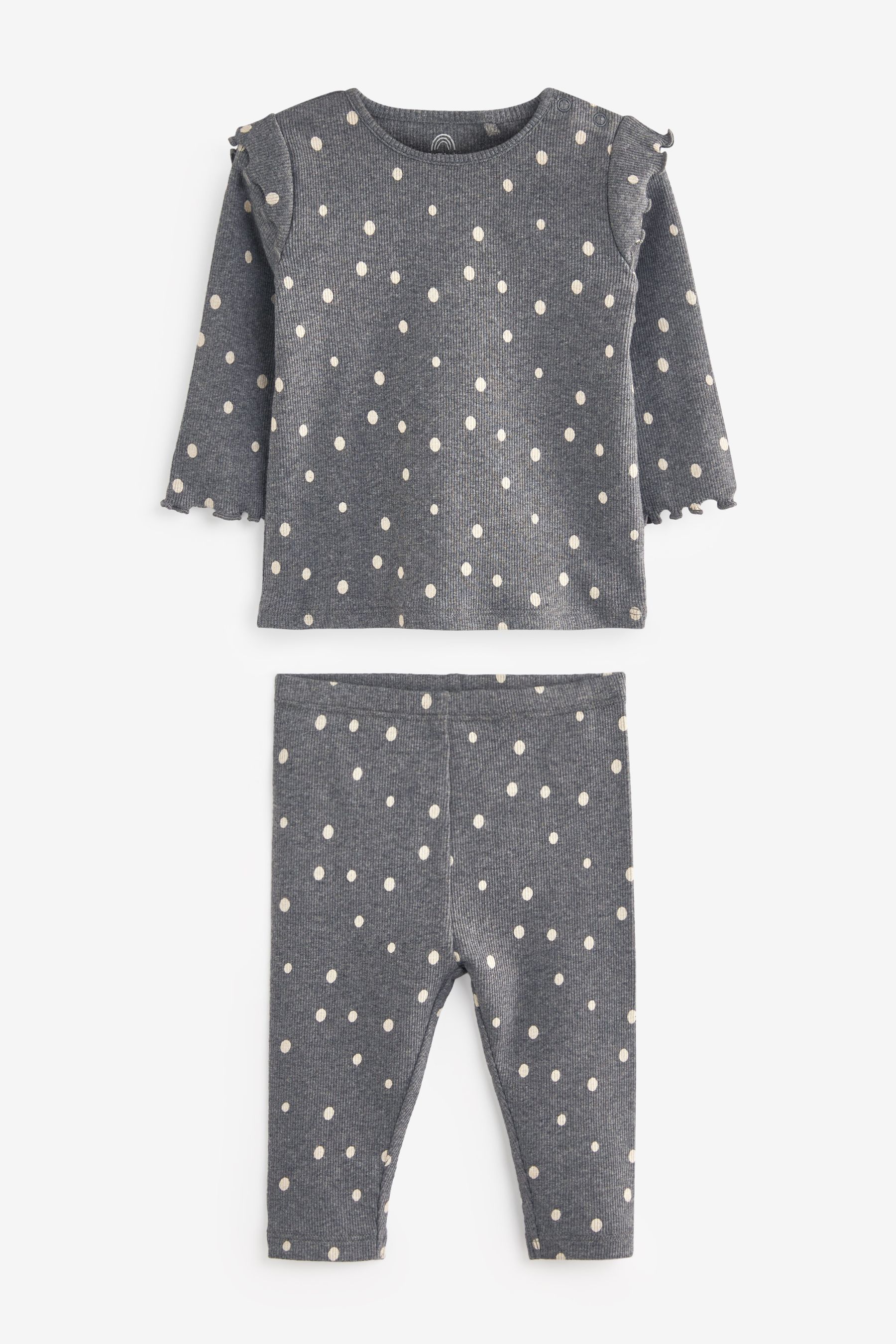 Buy Charcoal Grey Spot Baby Top And Leggings Set from Next Luxembourg