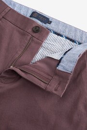 Burgundy Red Slim Fit Stretch Chinos Trousers - Image 8 of 8