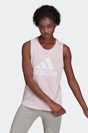 adidas Light Pink Essentials Big Logo Tank Top - Image 1 of 6
