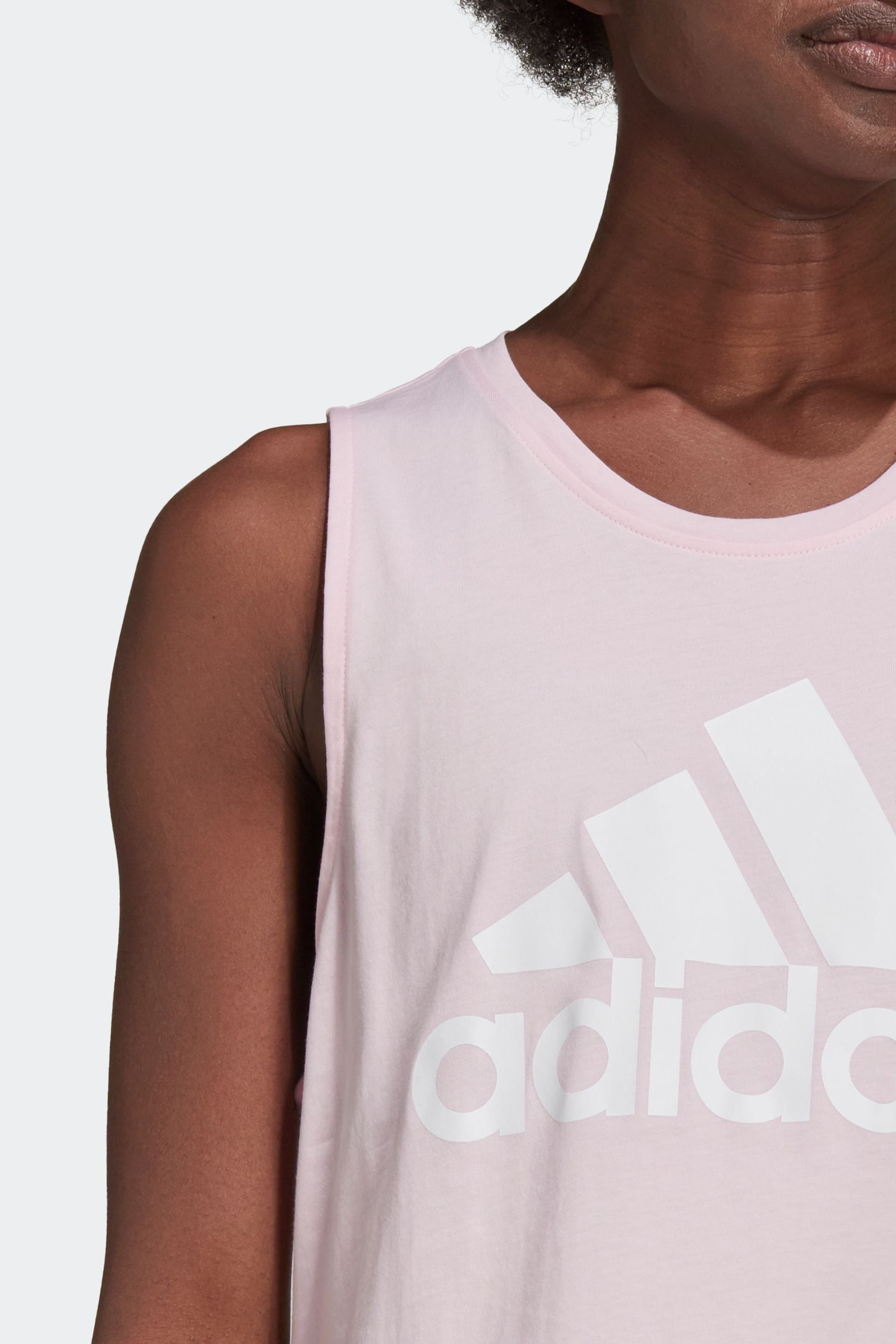 adidas Light Pink Essentials Big Logo Tank Top - Image 4 of 6