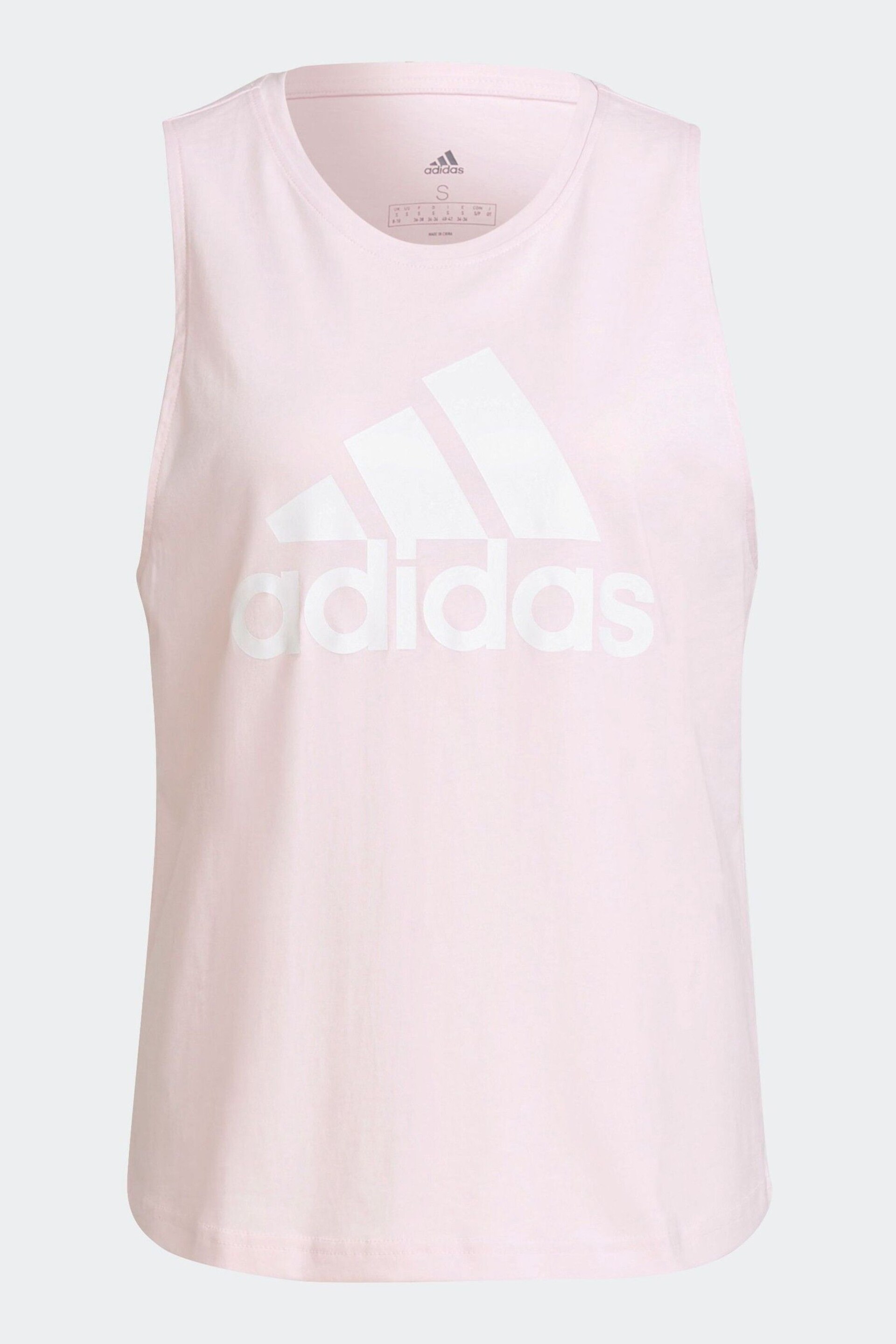 adidas Light Pink Essentials Big Logo Tank Top - Image 6 of 6