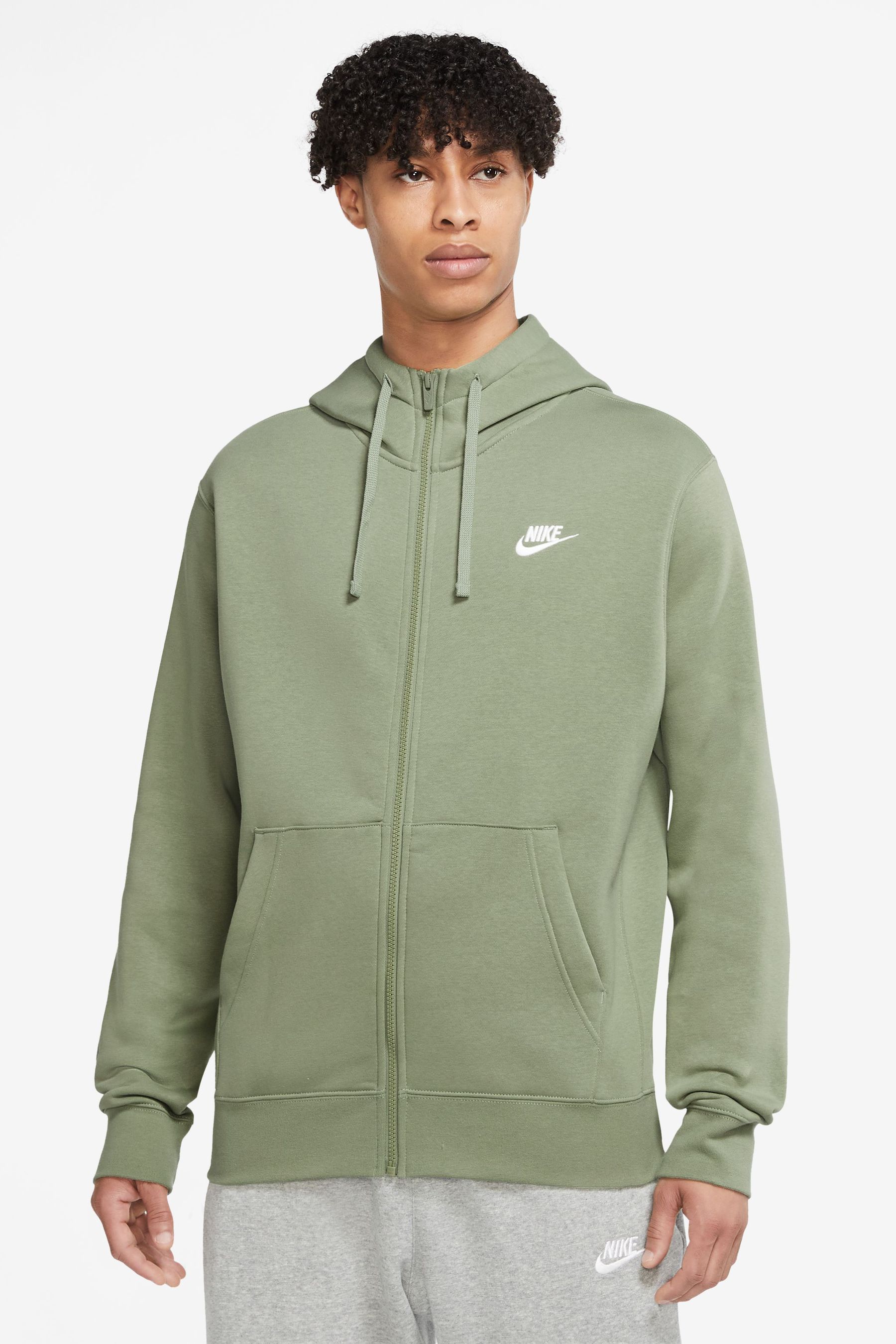 Buy Nike Light Green Club Zip Through Hoodie from Next Luxembourg