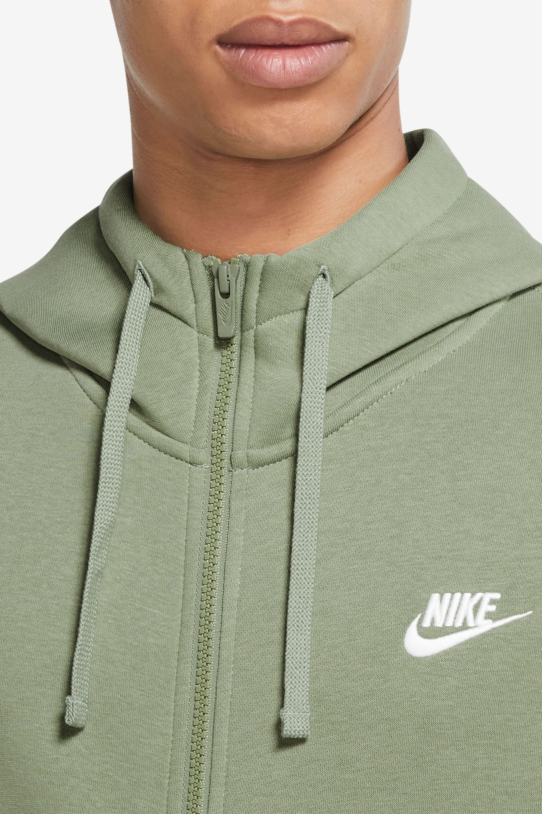 Buy Nike Light Green Club Zip Through Hoodie from Next Luxembourg
