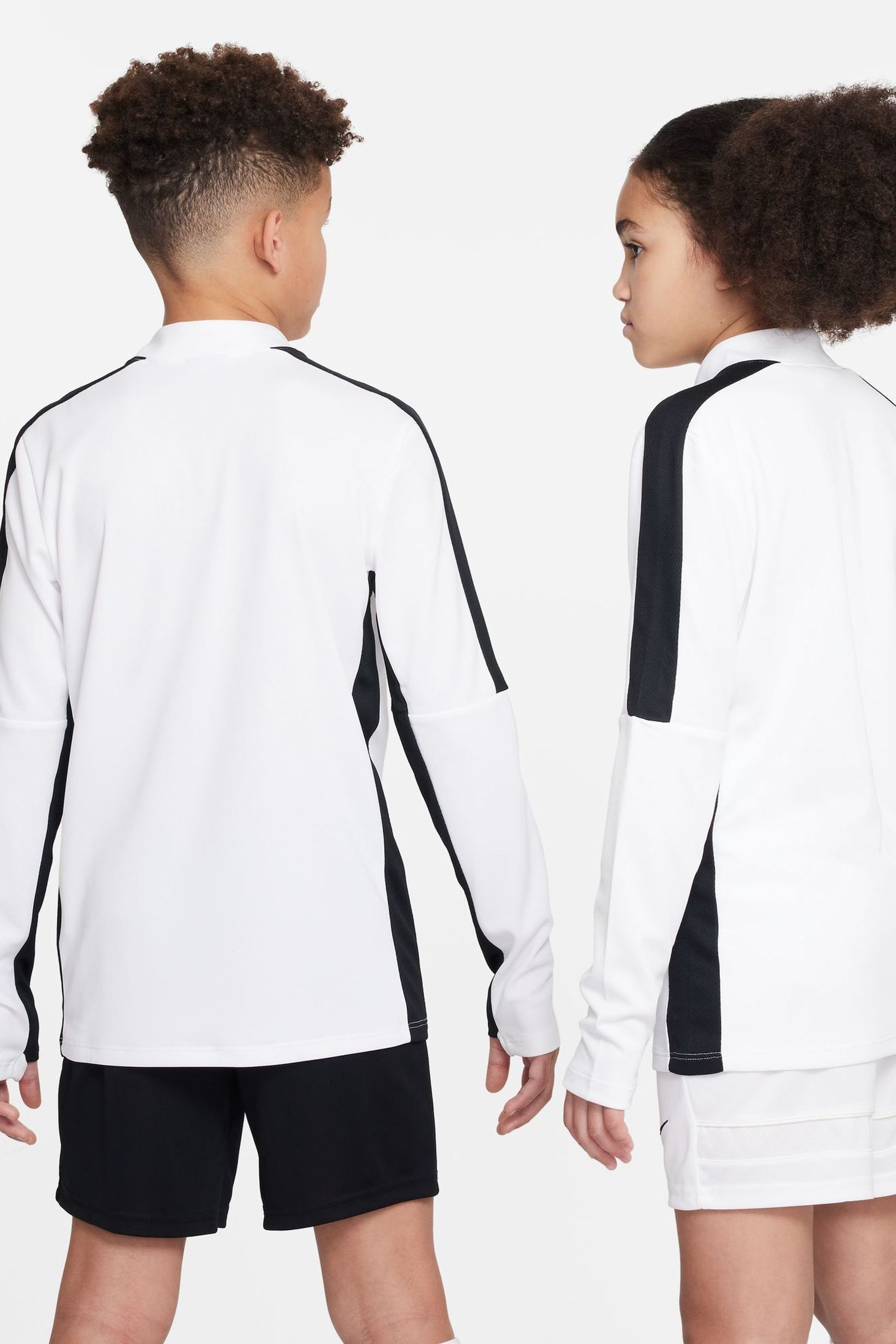 Nike White Black Dri FIT Academy Half Zip Training Drill Top